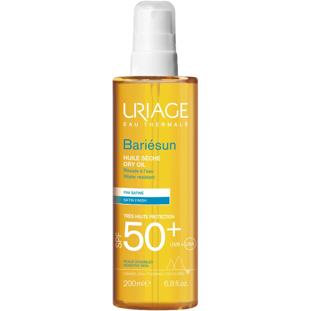 Uriage Bariesun Satin Finish Dry Oil Spray Spf50+ Αντηλιακό Ξηρό Λάδι Σώματος & Μαλλιών σε Σπρέι Πολύ Υψηλής Προστασίας 200ml