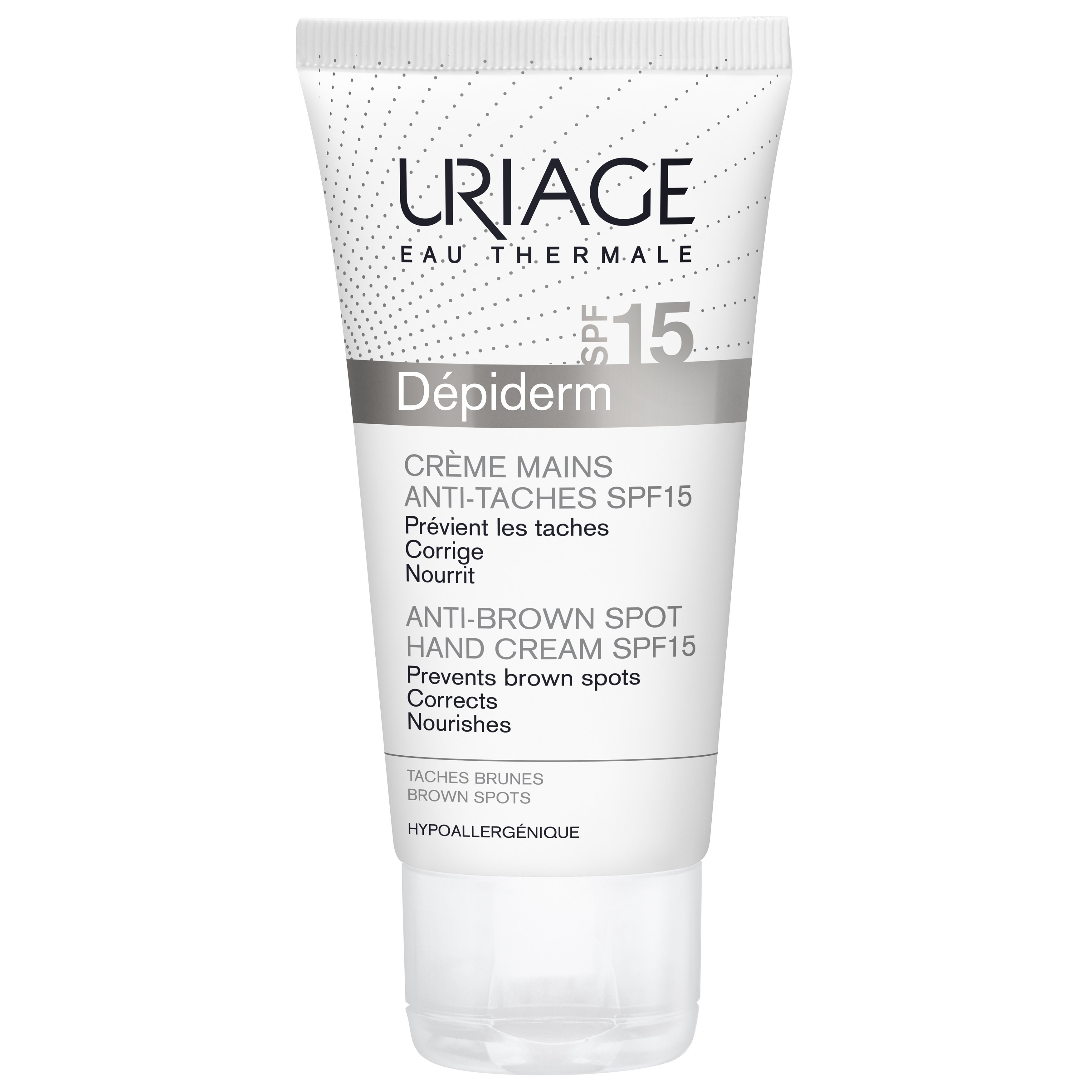 Uriage Eau Thermale Depiderm Spf15 Anti-Brown Spot Hand Cream Επανορθωτική Κρέμα Χεριών Κατά των Καφέ Κηλίδων 50ml