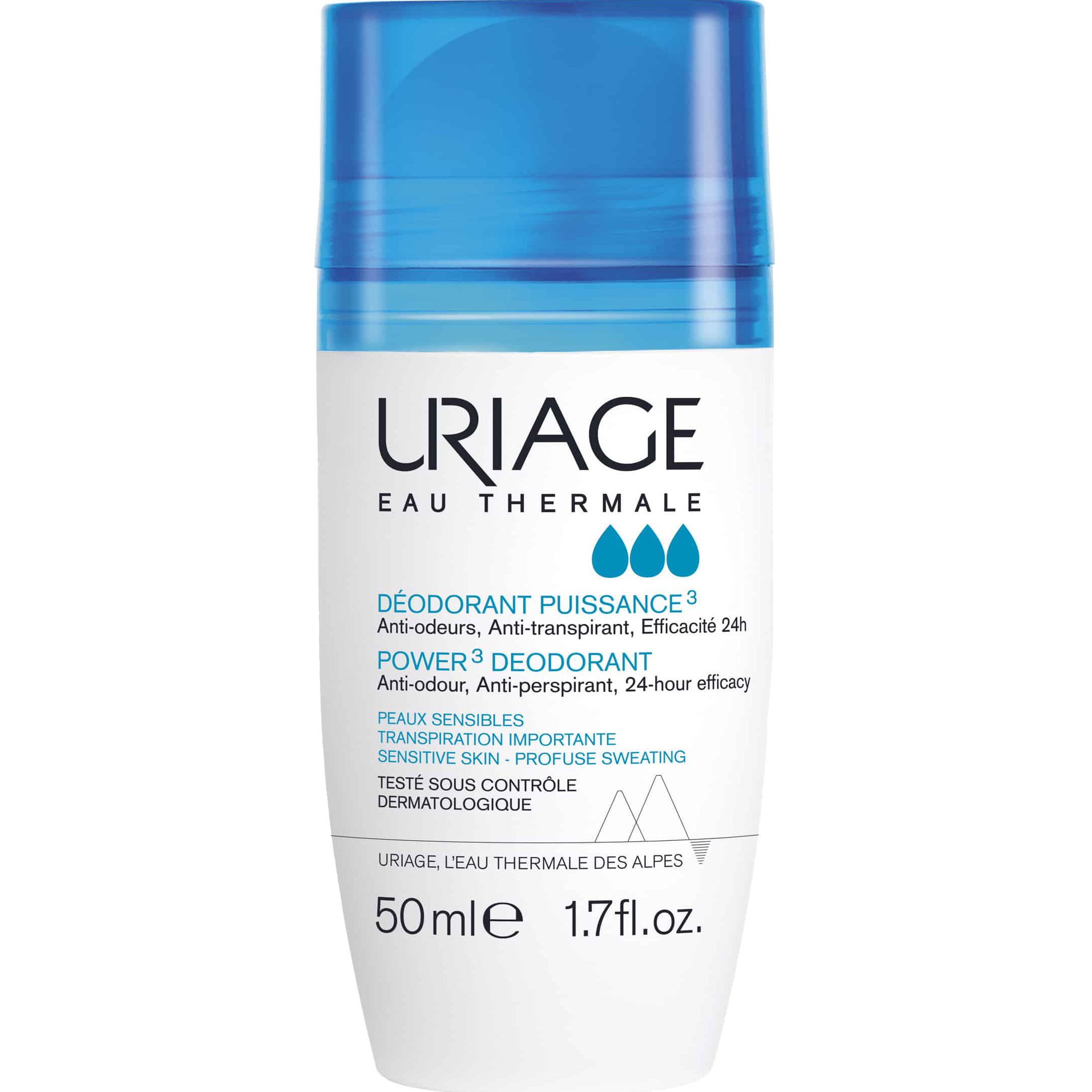 Uriage Power 3 Deodorant Αποσμητικό Roll-On που Εξασφαλίζει Αίσθηση Φρεσκάδας για 24 Ώρες 50ml
