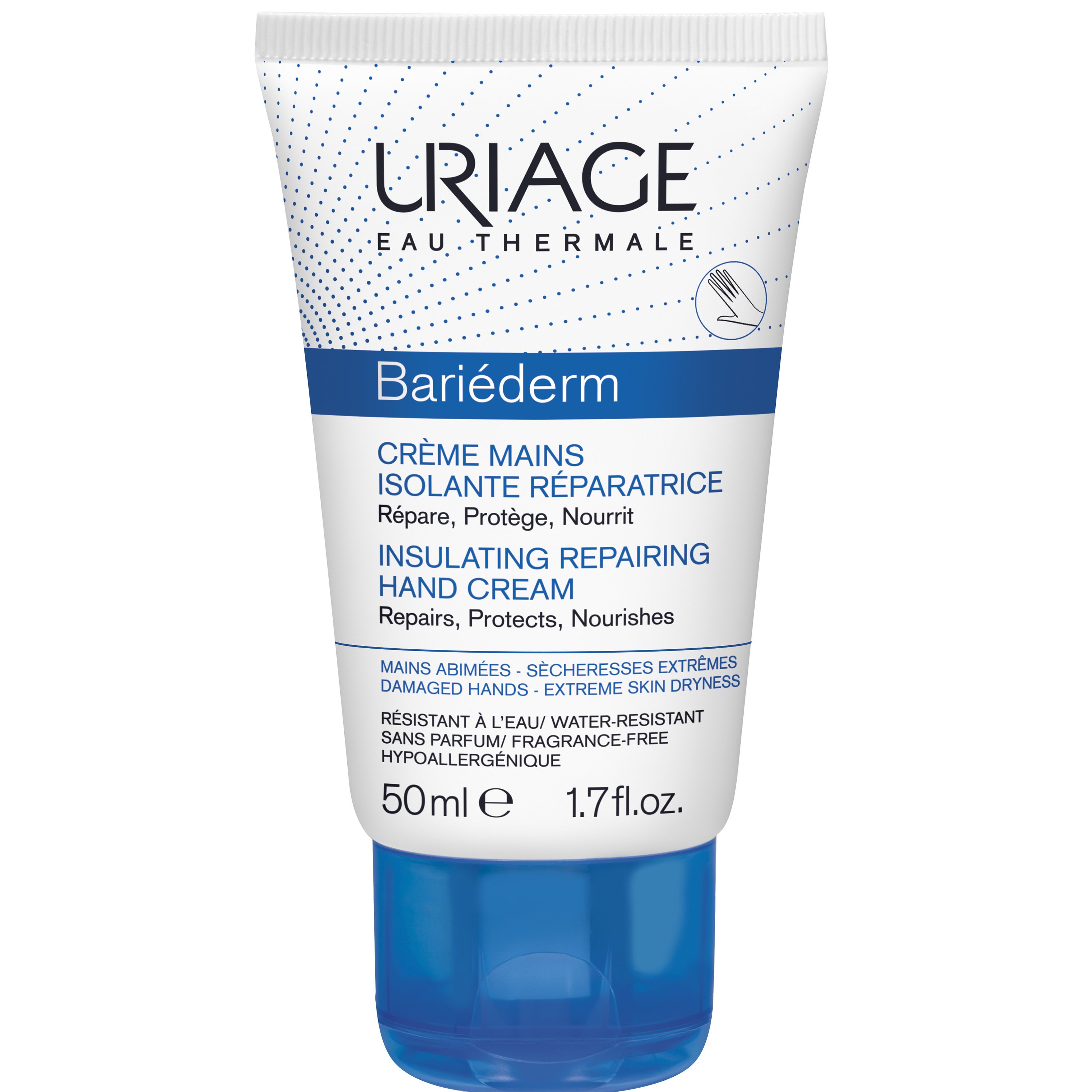 Uriage Eau Thermale Bariederm Insulating Repairing Hand Cream Θρέφει Καταπραΰνει και Απαλύνει τα Πολύ Ξηρά Χέρια 50ml
