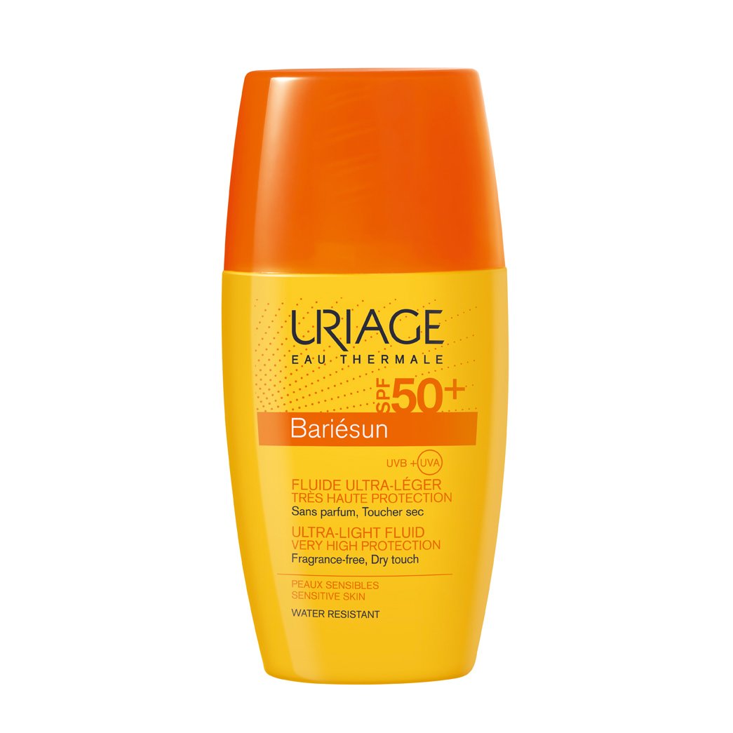 Uriage Bariesun Spf50+ Ultra-Light Fluide Πολύ Λεπτόρρευστη Αντηλιακή Λοσιόν Προσώπου Πολύ Υψηλής Προστασίας Χωρίς Άρωμα 30ml