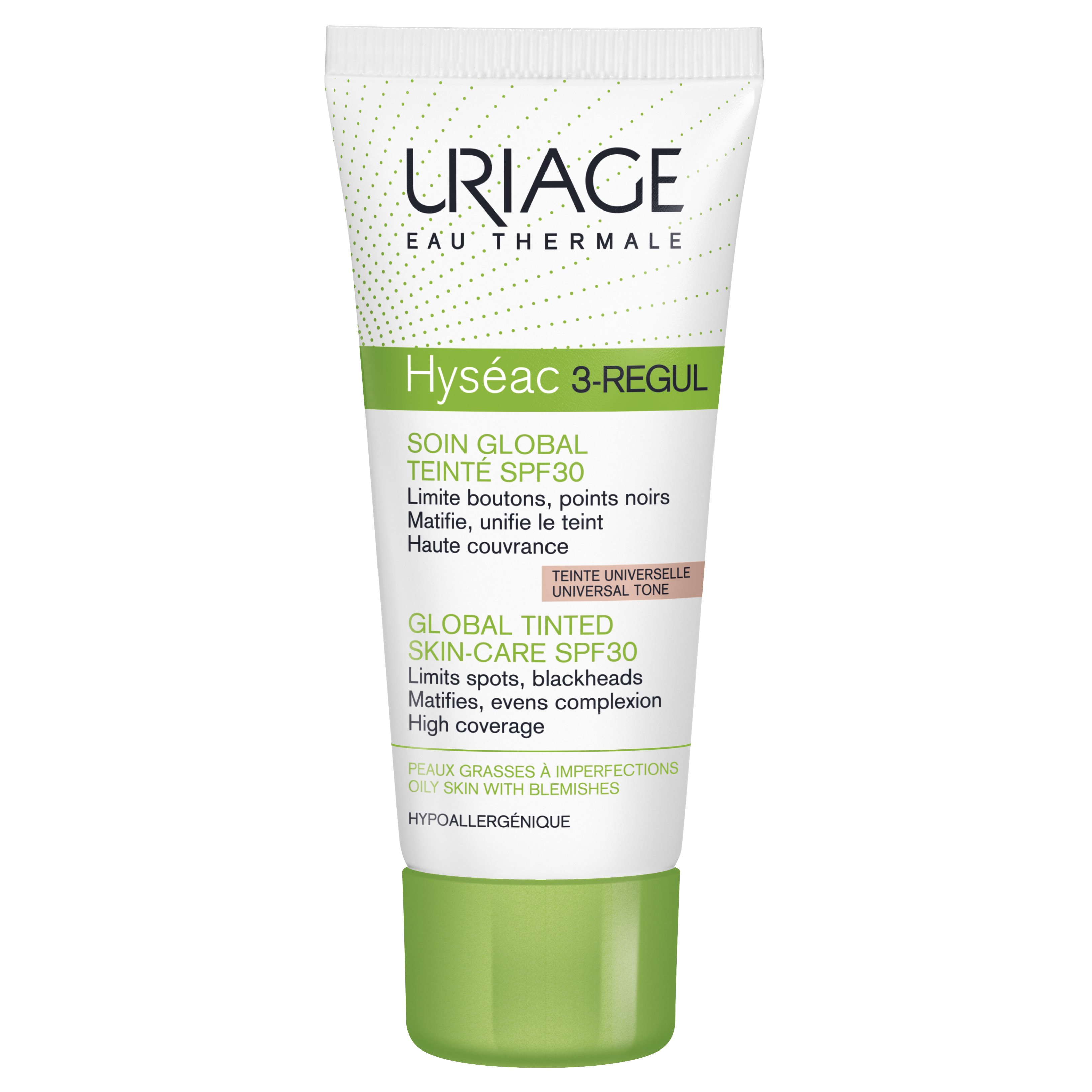Uriage Eau Thermale Hyseac 3-Regul Spf30 Global Tinted Skincare Ολοκληρωμένη Περιποίηση με Χρώμα για Επιδερμίδες με Ατέλειες 40m