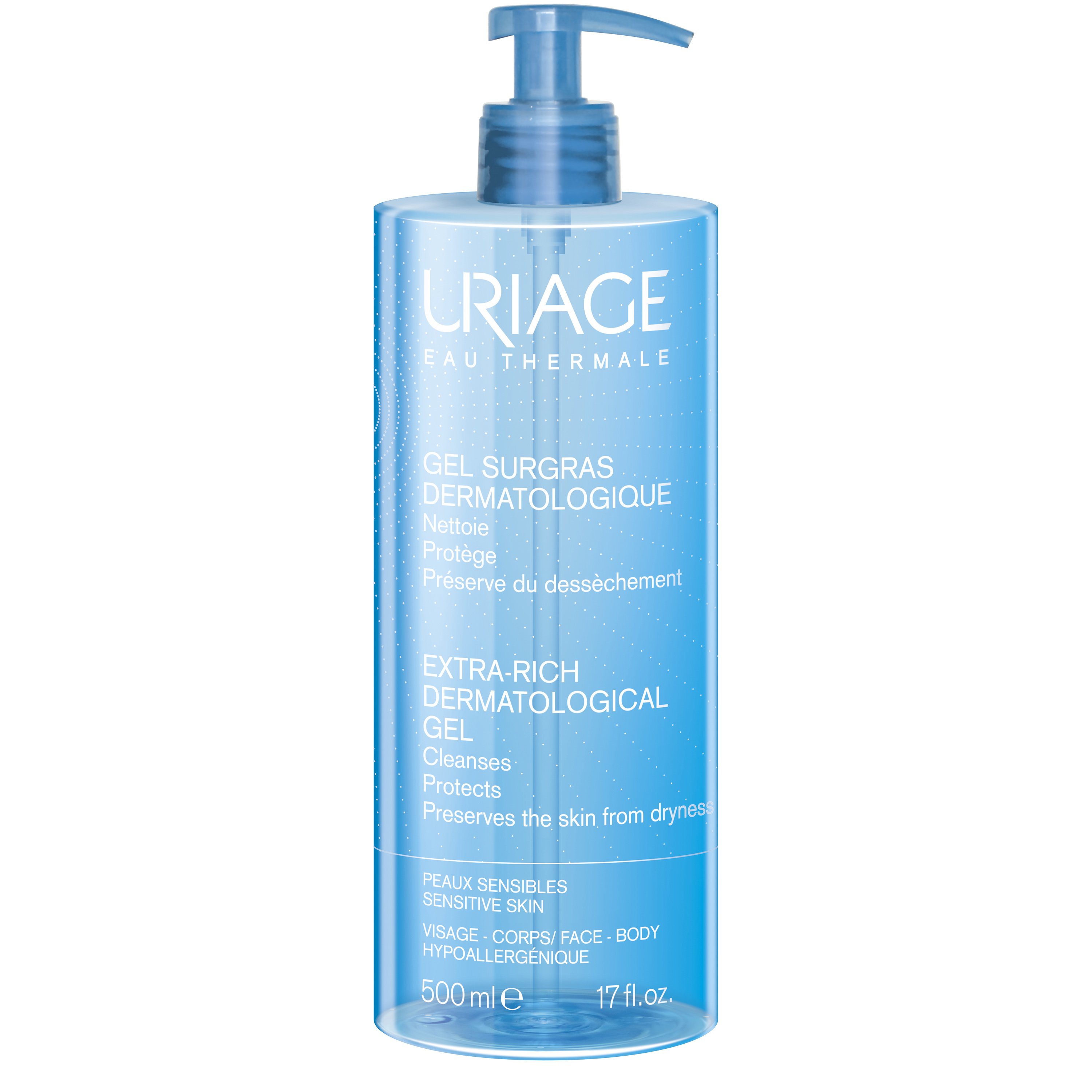 Uriage Eau Thermale Extra Rich Dermatological Gel Καθαρίζει και Προσφέρει Αίσθηση Άνεσης 500ml