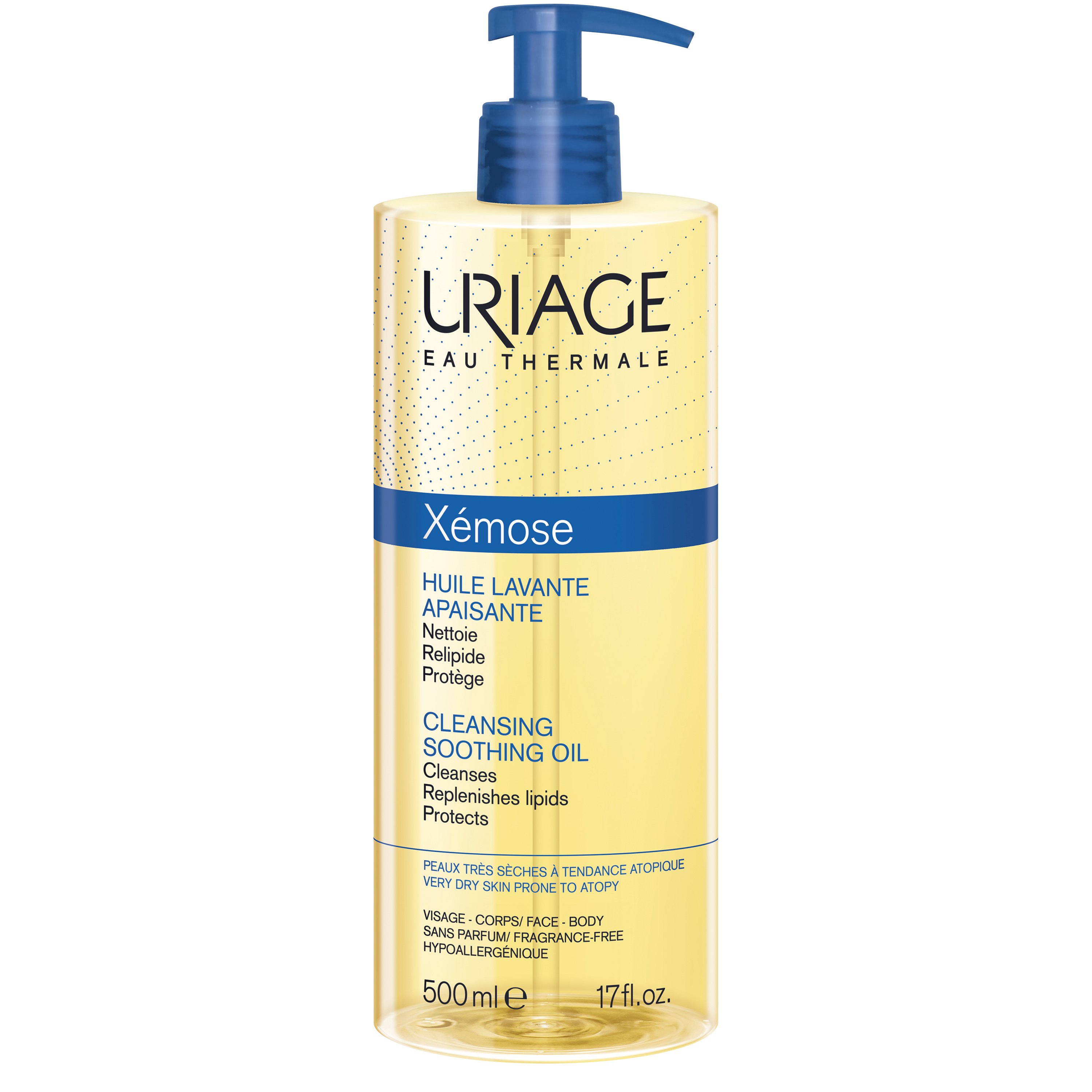 Uriage Eau Thermale Xemose Cleansing Soothing Oil Προστατεύει Από την Ξηρότητα και Καταπραΰνει την Αίσθηση Κνησμού 500ml