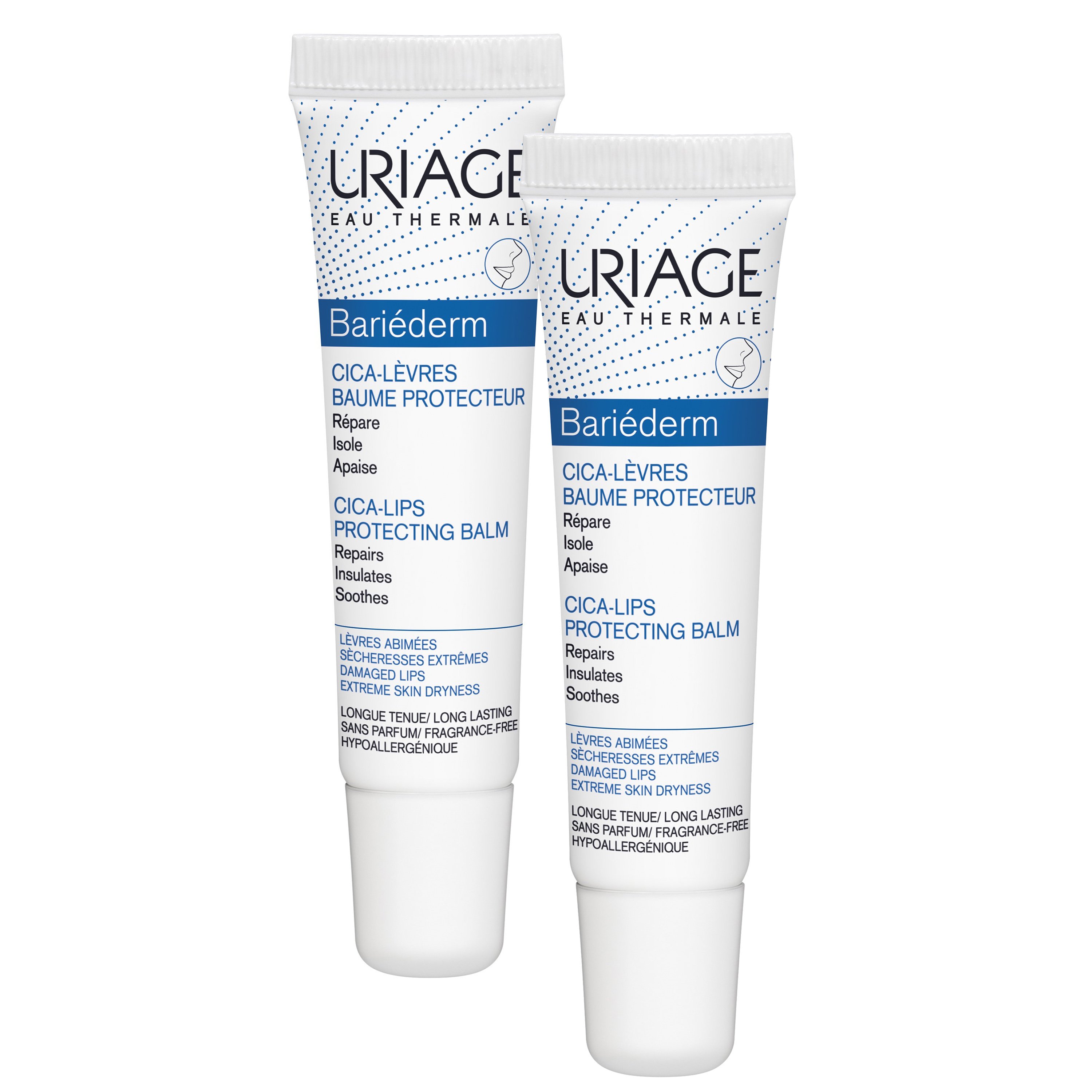 Uriage Eau Thermale Πακέτο Προσφοράς Bariederm Cica Lips Προστατευτικό Χειλιών που Προσφέρει Τριπλή Δράση 2x15ml 1+1 Δώρο
