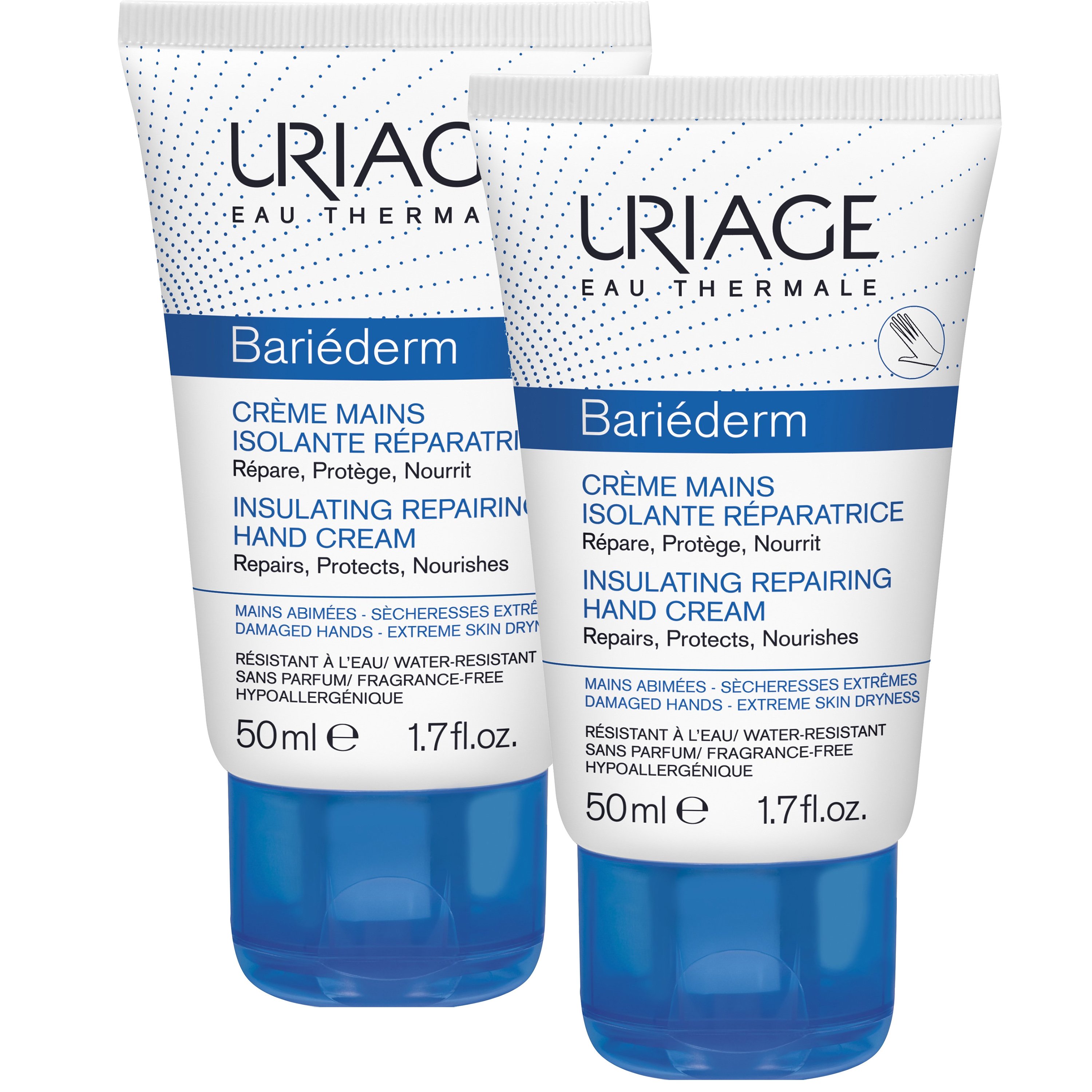Uriage Eau Thermale Πακέτο Προσφοράς Bariederm Hand Cream Καταπραϋντική & Θρεπτική Κρέμα για Πολύ Ξηρά Χέρια 2x50ml 1+1 Δώρο