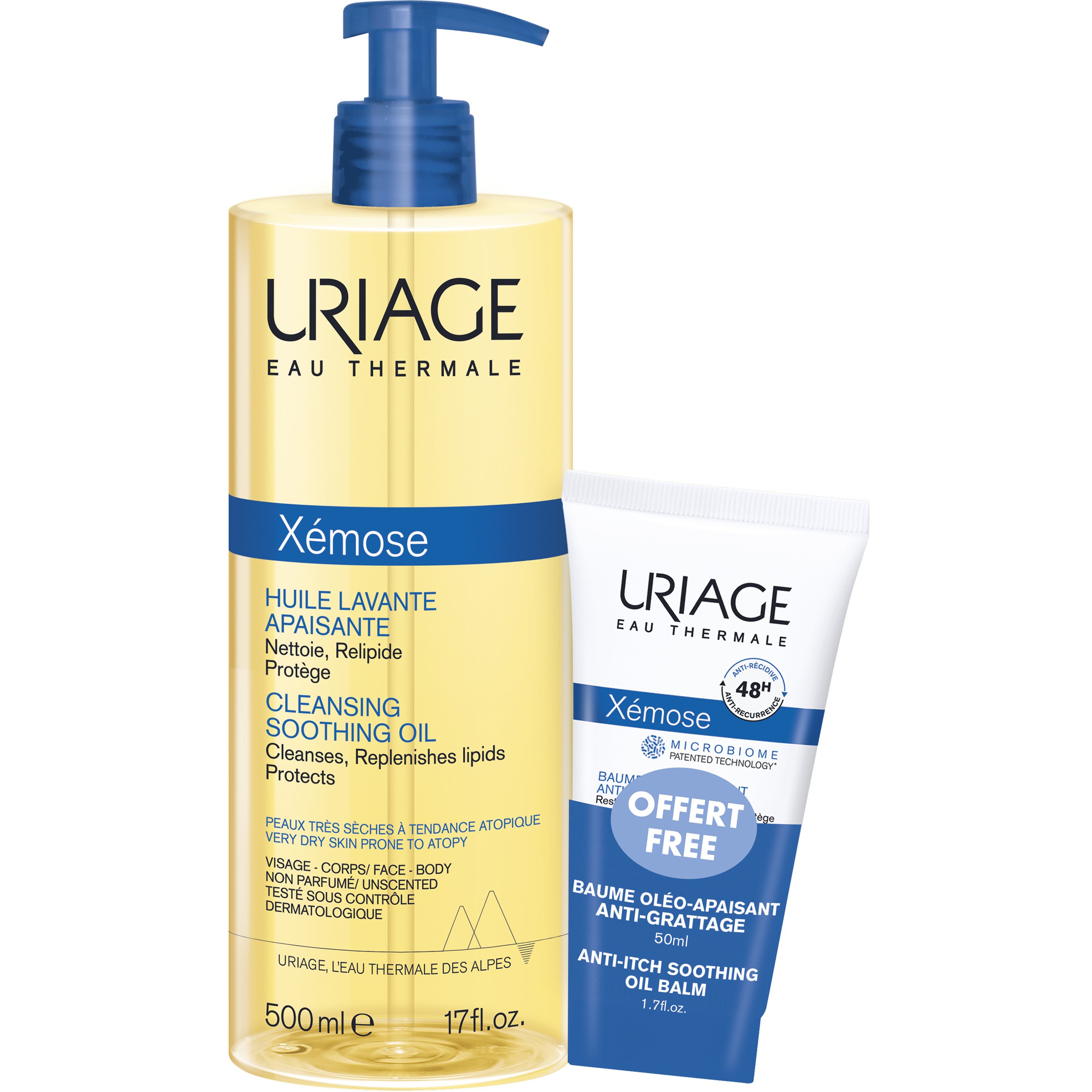 Uriage Uriage Eau Thermale Promo Xemose Cleansing Soothing Oil 500ml & Δώρο Anti-Itch Soothing Oil Balm 50ml