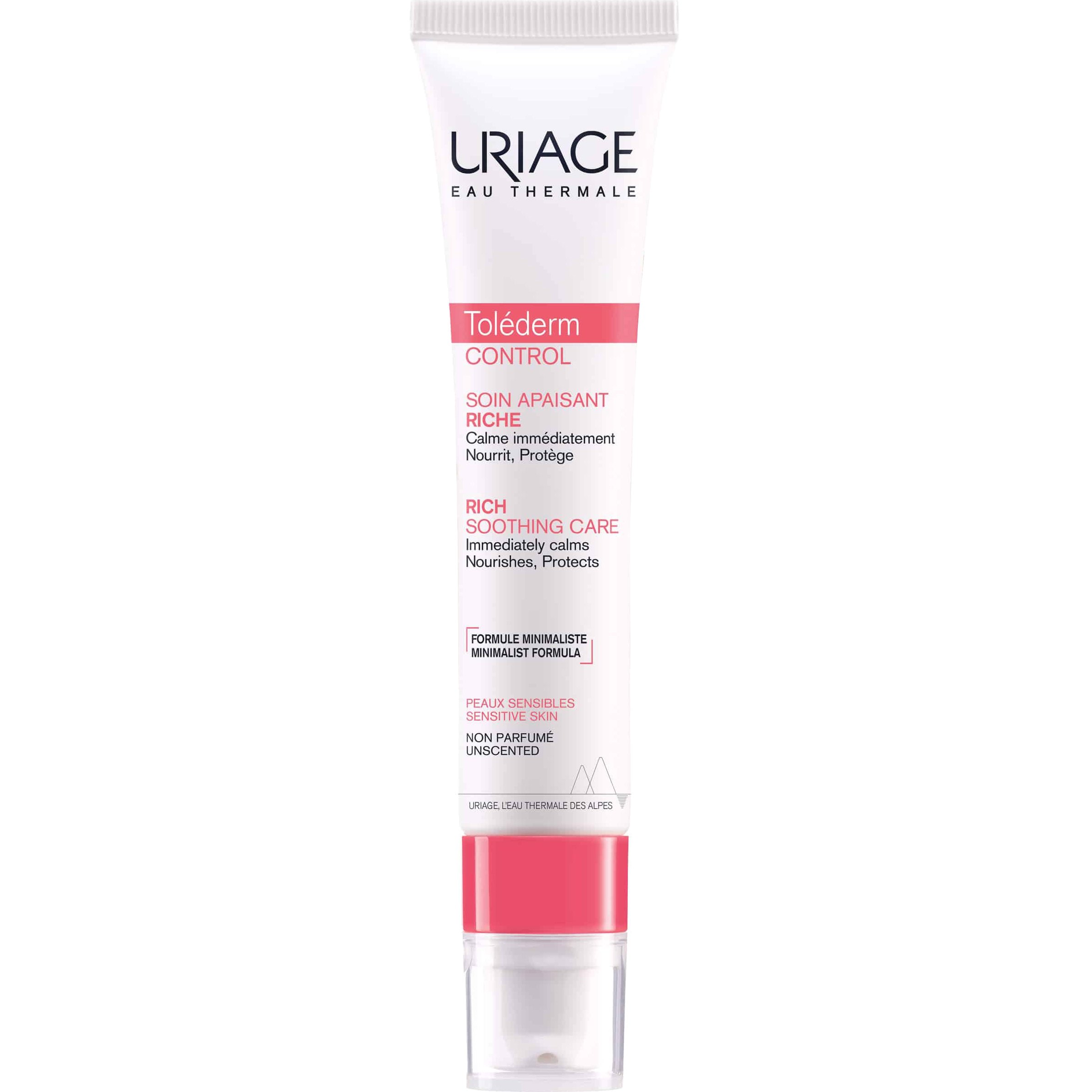 Uriage Tolederm Control Rich Soothing Care Καταπραϋντική Κρέμα Προσώπου Πλούσιας Υφής για Ευαίσθητα, Αλλεργικά & Δυσανεκτικά Δέρματα 40ml