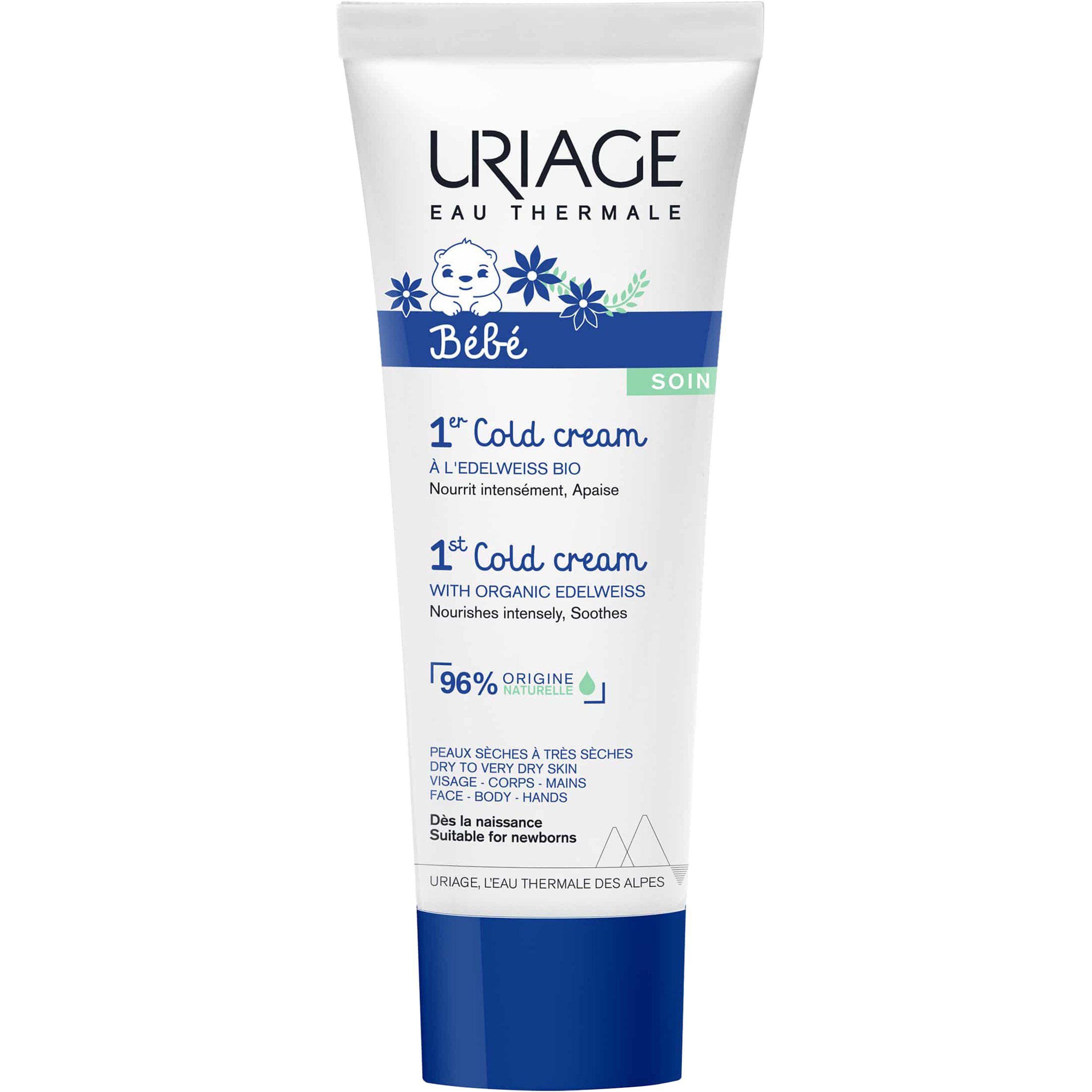 Uriage Uriage Bebe Soin​​​​​​​ 1st Cold Cream Βρεφική Κρέμα Εντατικής Θρέψης & Περιποίησης Προσώπου, Σώματος, Χωρίς Άρωμα 75ml