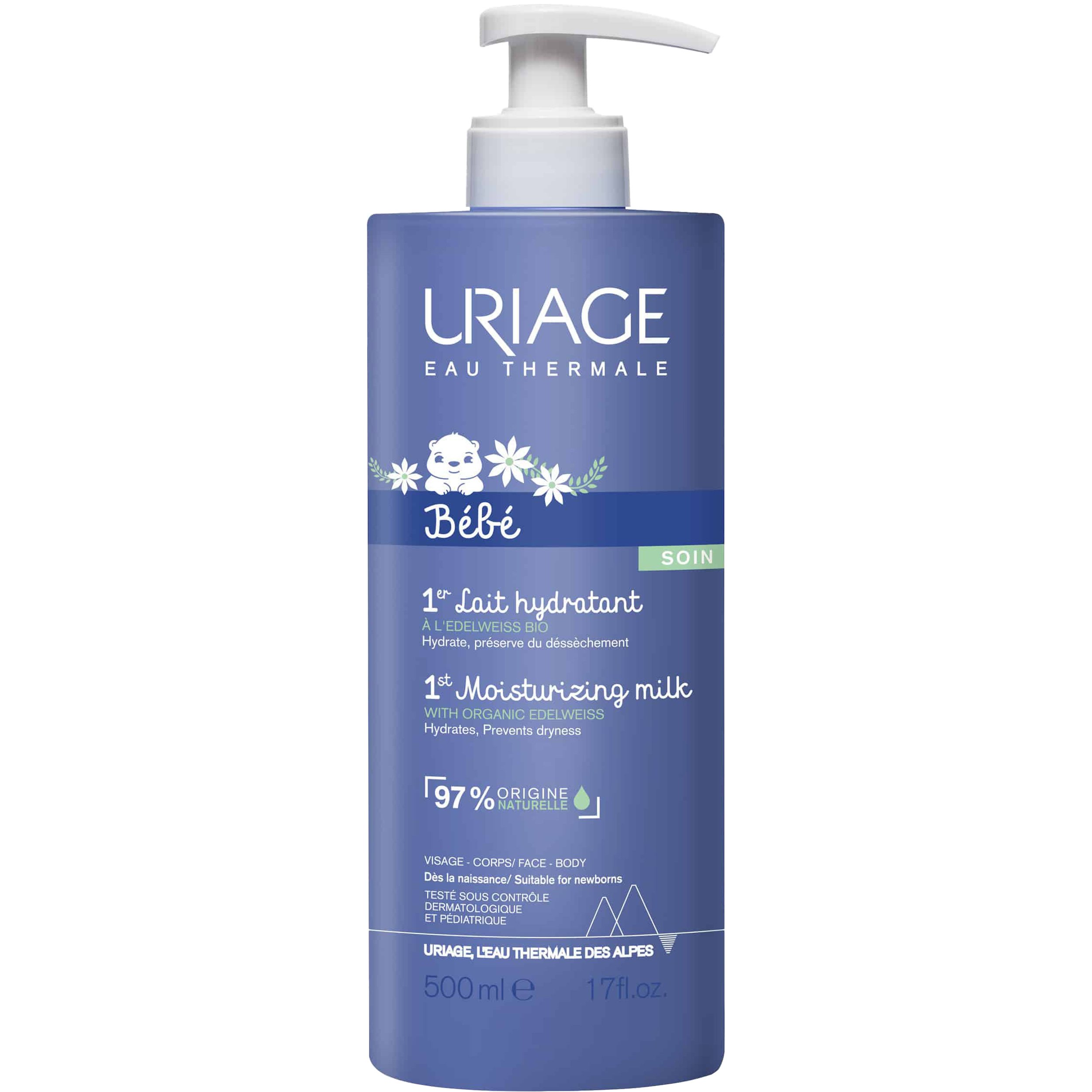 Uriage Uriage Bebe Soin 1st Moisturizing Milk Βρεφικό Ενυδατικό Εντατικό Γαλάκτωμα Ιδανικό για το Ευαίσθητο Βρεφικό Δέρμα 500ml