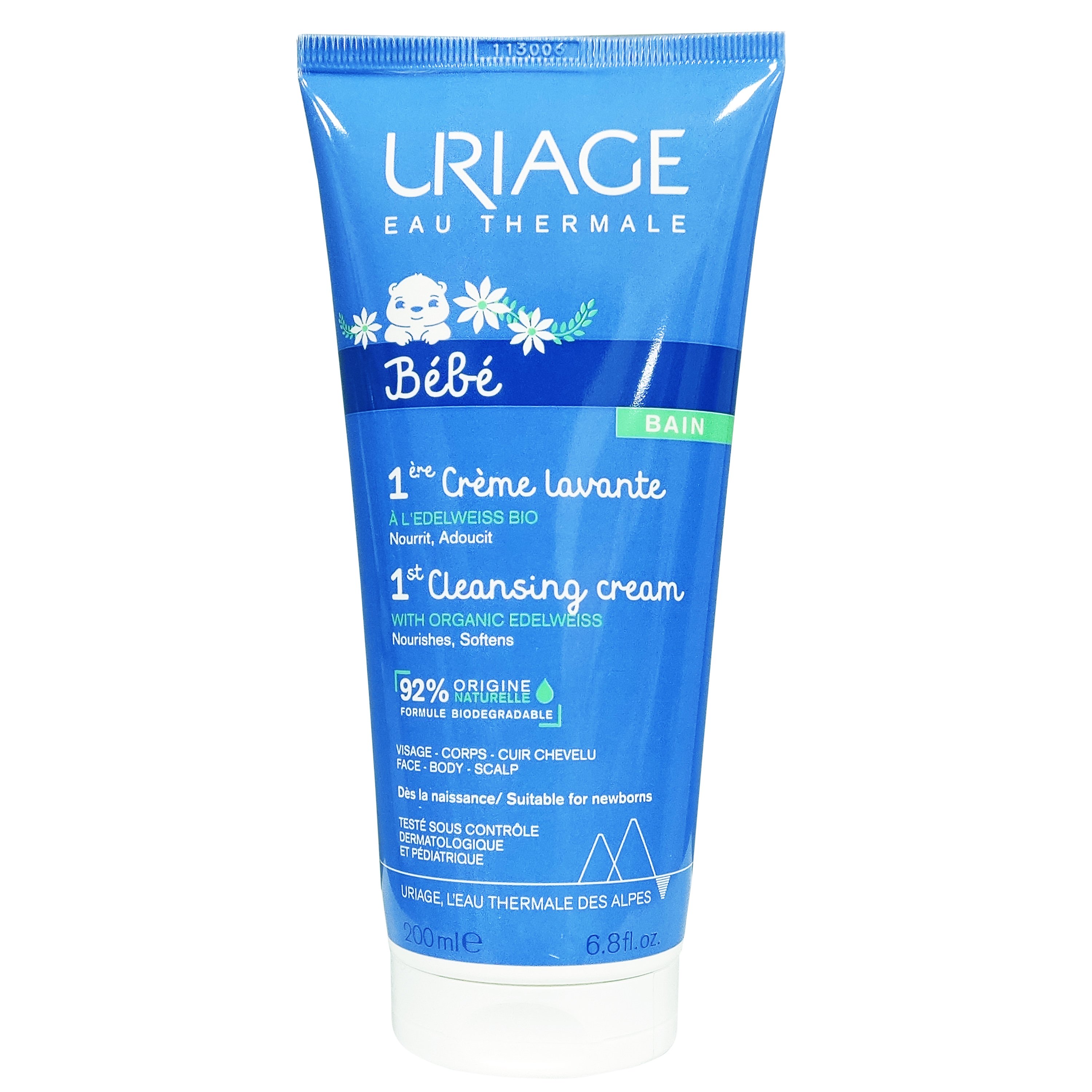 Uriage Eau Thermale Bebe 1st Cleansing Cream Παιδική Κρέμα Καθαρισμού, Χωρίς Σαπούνι 200ml