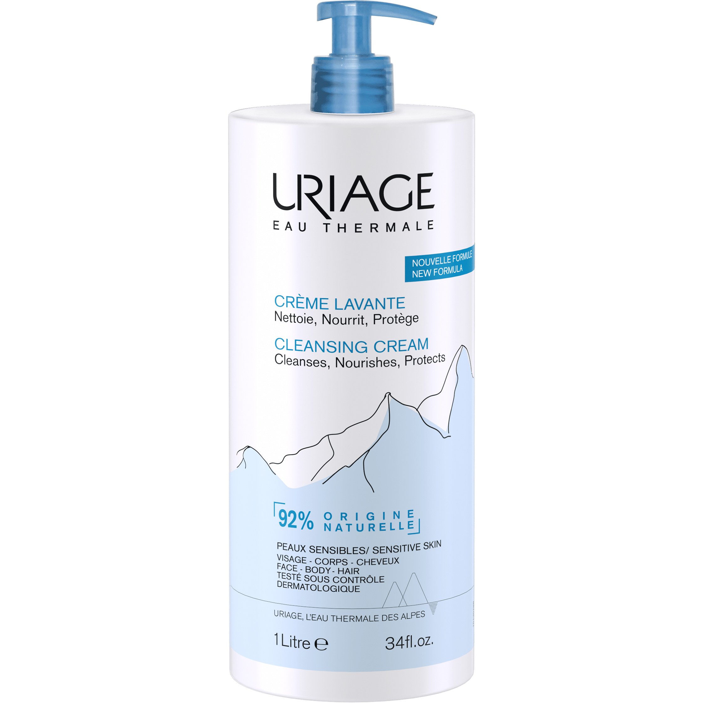 Uriage Cleansing Cream Κρέμα Καθαρισμού & Θρέψης για Πρόσωπο - Σώμα - Μαλλιά 1000ml