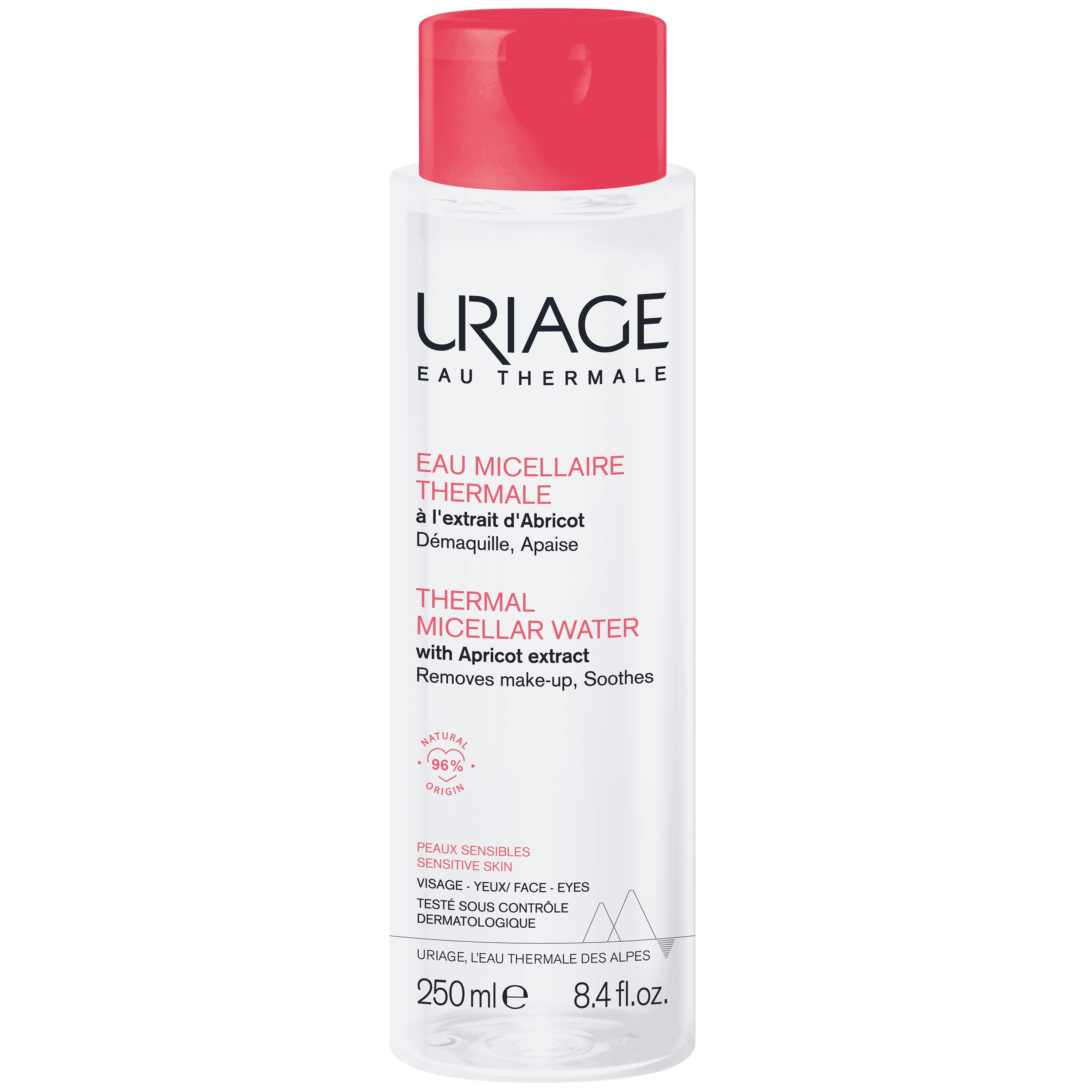 Uriage Eau Thermal Micellar Water Ιαματικό Νερό με Βερίκοκο για Πρόσωπο & Μάτια που Αφαιρεί Τέλεια το Μακιγιάζ, Ευαίσθητη Επιδερμίδα 250ml