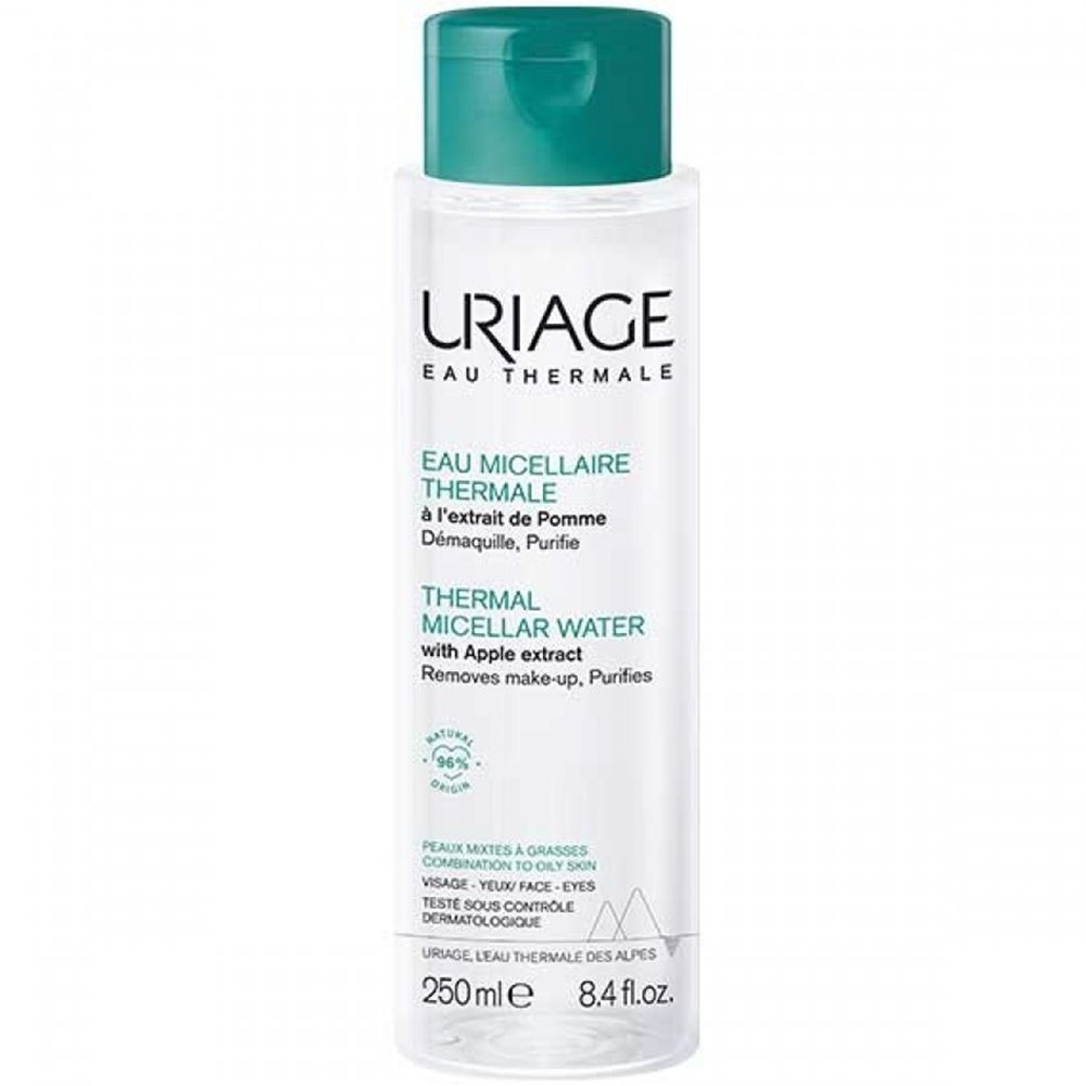 Uriage Eau Thermal Micellar Water Ιαματικό Νερό με Πράσινο Μήλο για Πρόσωπο & Μάτια, Αφαιρεί Τέλεια το Μακιγιάζ, Μικτή προς Λιπαρή Επιδερμίδα 250ml