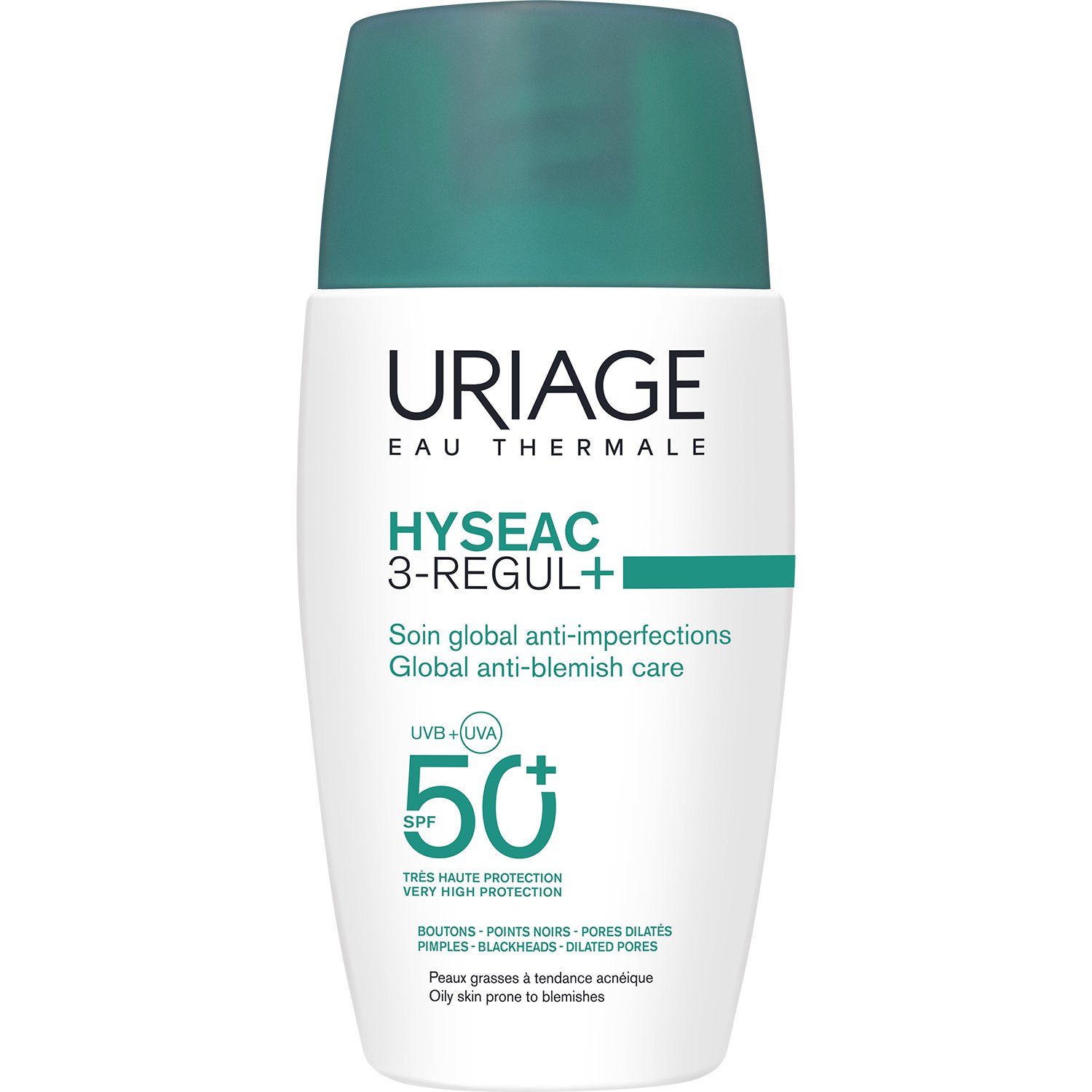 Uriage Hyseac 3-Regul+ Global Anti-Blemish Care SPF50+ κρέμα ημέρας για λιπαρή επιδερμίδα SPF 50+ 50 ml