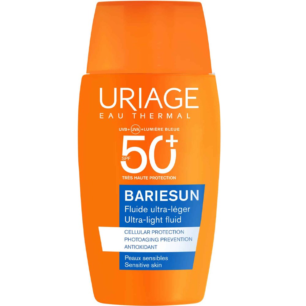 Uriage Bariesun Ultra-Light Spf50+ Fluid Αντηλιακό Γαλάκτωμα Προσώπου Πολύ Υψηλής Προστασίας με Λεπτόρρευστη Υφή, Κατάλληλο για Ευαίσθητες Επιδερμίδες 30ml