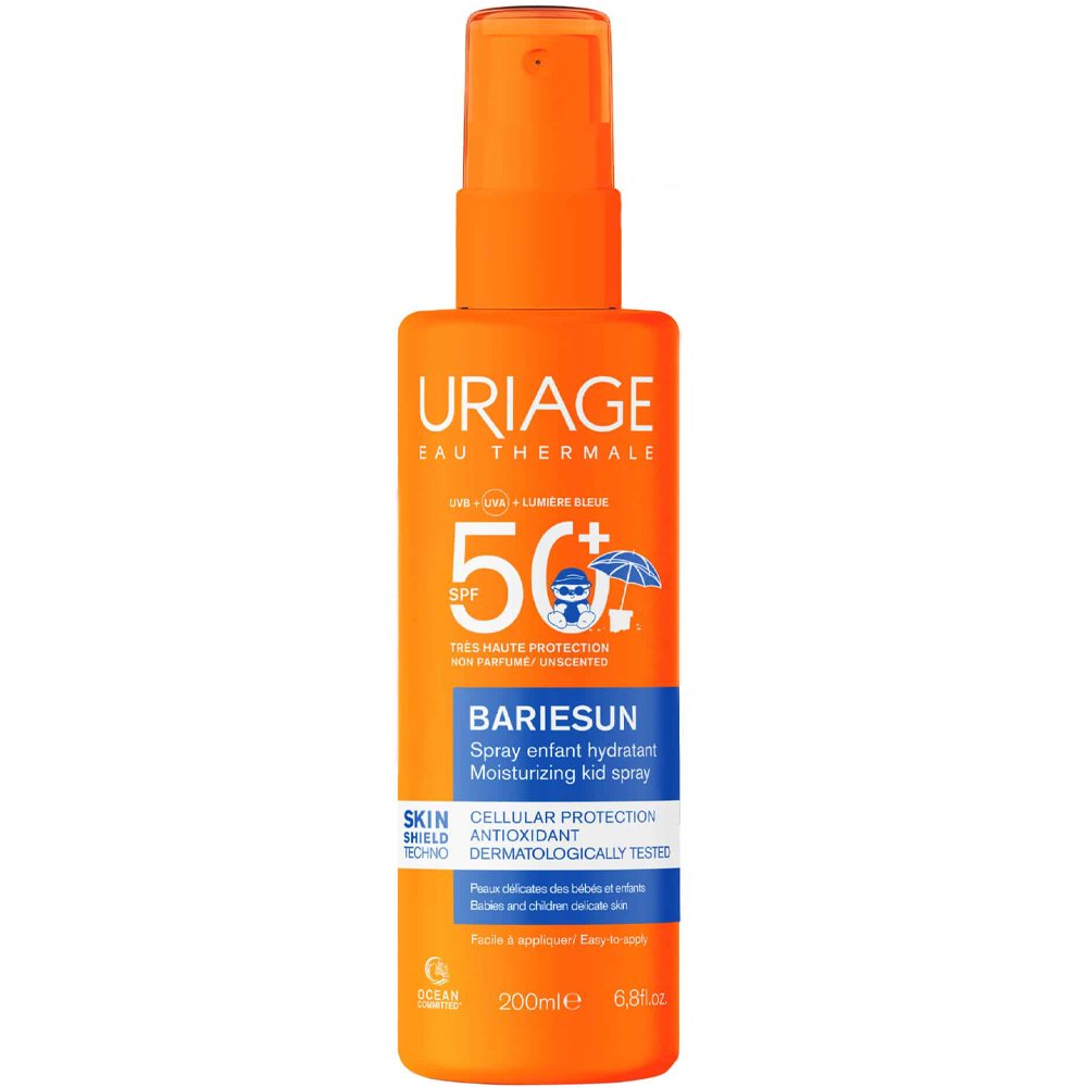 Uriage Bariesun Moisturizing Spf50+ Kid Spray Αντηλιακό Σπρέι Πολύ Υψηλής Προστασίας Κατάλληλο για Βρέφη & Παιδιά με Ευαίσθητες Επιδερμίδες για Πρόσωπο & Σώμα 200ml