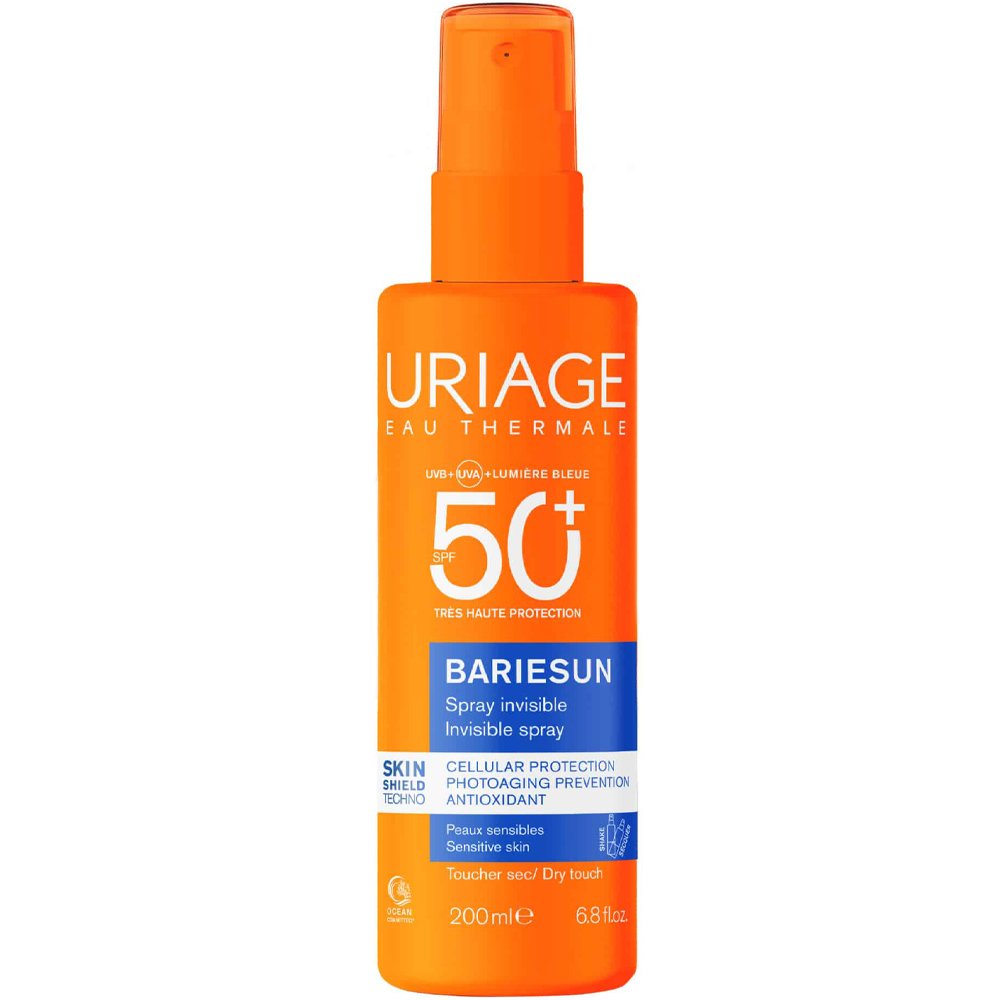 Uriage Bariesun Invisible Scented Spf50+ Dry Touch Spray Διάφανο Αντηλιακό Spray Προσώπου & Σώματος Πολύ Υψηλής Προστασίας Κατάλληλο & για Ευαίσθητες Επιδερμίδες με Άρωμα 200ml