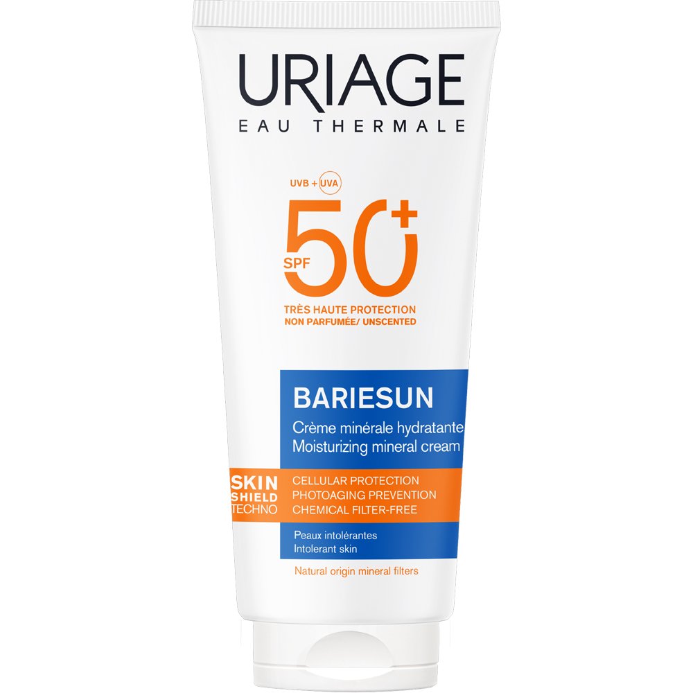 Uriage Bariesun Mineral Spf50+ Moisturizing Cream Αντηλιακή Κρέμα Πολύ Υψηλής Προστασίας για Πρόσωπο & Σώμα Κατάλληλη για Πολύ Ευαίσθητες & Δυσανεκτικές Επιδερμίδες 100ml