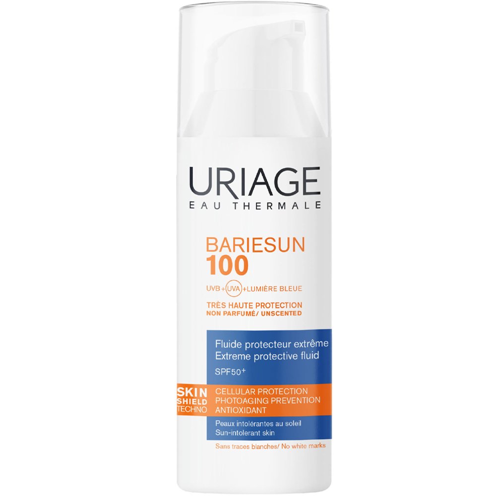 Uriage Bariesun 100 Spf50+ Extreme Protective Fluid Αντηλιακό Προσώπου Πολύ Υψηλής Προστασίας Κατάλληλο για Δυσανεκτικές Επιδερμίδες 50ml