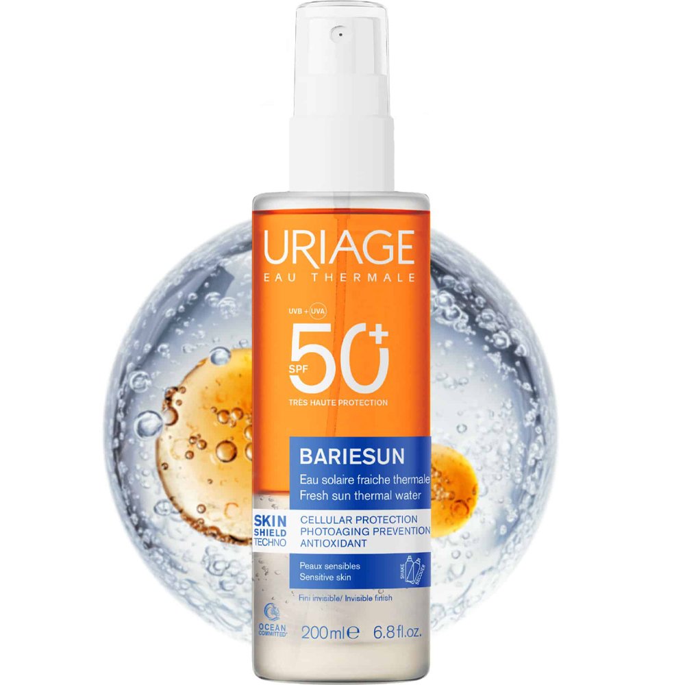 Uriage Bariesun Fresh Spf50+ Sun Thermal Water Διφασικό Αντηλιακό Spray Προσώπου, Σώματος & Μαλλιών Πολύ Υψηλής Προστασίας Ελαφριάς Υφής Κατάλληλο & για τις Ευαίσθητες Επιδερμίδες 200ml