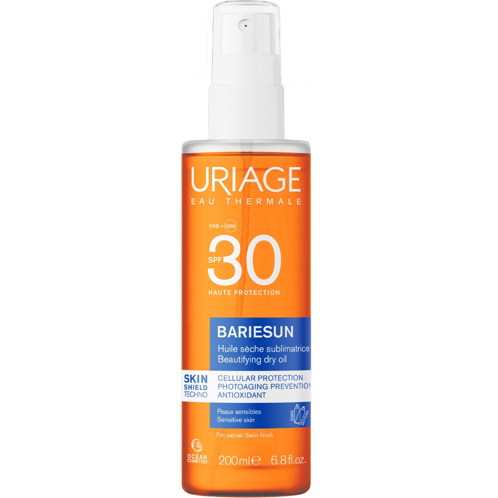 Uriage Bariesun Beautifying Spf30 Satin Finish Dry Oil Spray Αντηλιακό Ξηρό Λάδι Προσώπου, Σώματος & Μαλλιών Υψηλής Προστασίας Κατάλληλο για Ευαίσθητες Επιδερμίδες 200ml