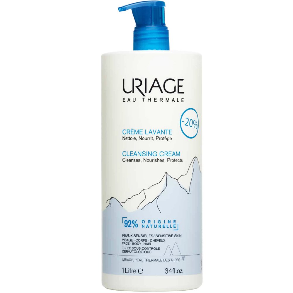 Uriage Promo Cleansing Cream Θρεπτική Κρέμα Καθαρισμού για Πρόσωπο, Μαλλιά & Σώμα για Απόλυτα Καθαρό, Απαλό & Ενυδατωμένο Δέρμα με Αντλία 1Lt