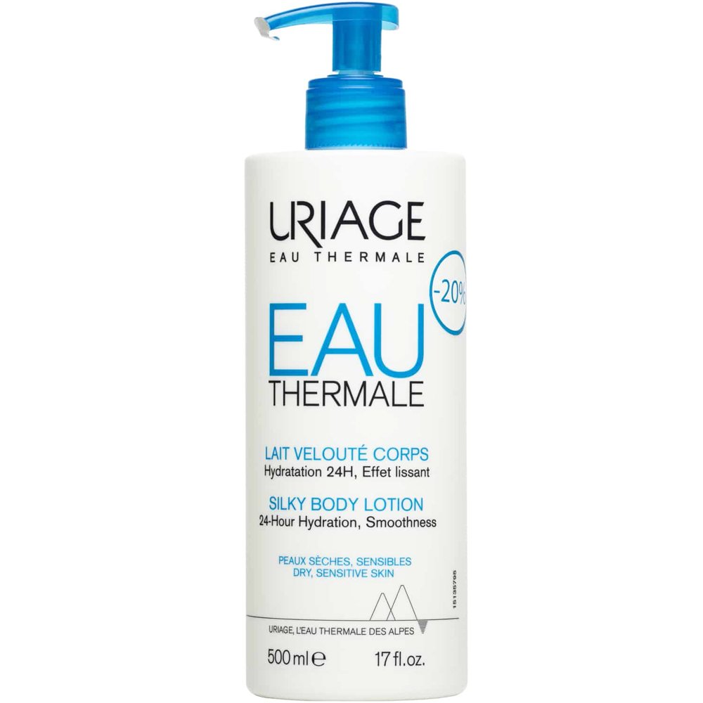 Uriage Promo Eau Thermale Silky Body Lotion Λοσιόν Σώματος 24ωρης Ενυδάτωσης για Ευαίσθητες & Ξηρές Επιδερμίδες με Αντλία 500ml