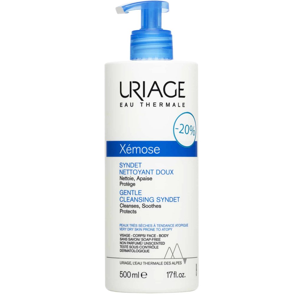 Uriage Uriage Promo Xemose Gentle Cleansing Syndet Ήπια Κρέμα Gel Καθαρισμού για Πολύ Ξηρές Επιδερμίδες με Τάση Ατοπίας με Αντλία 500ml