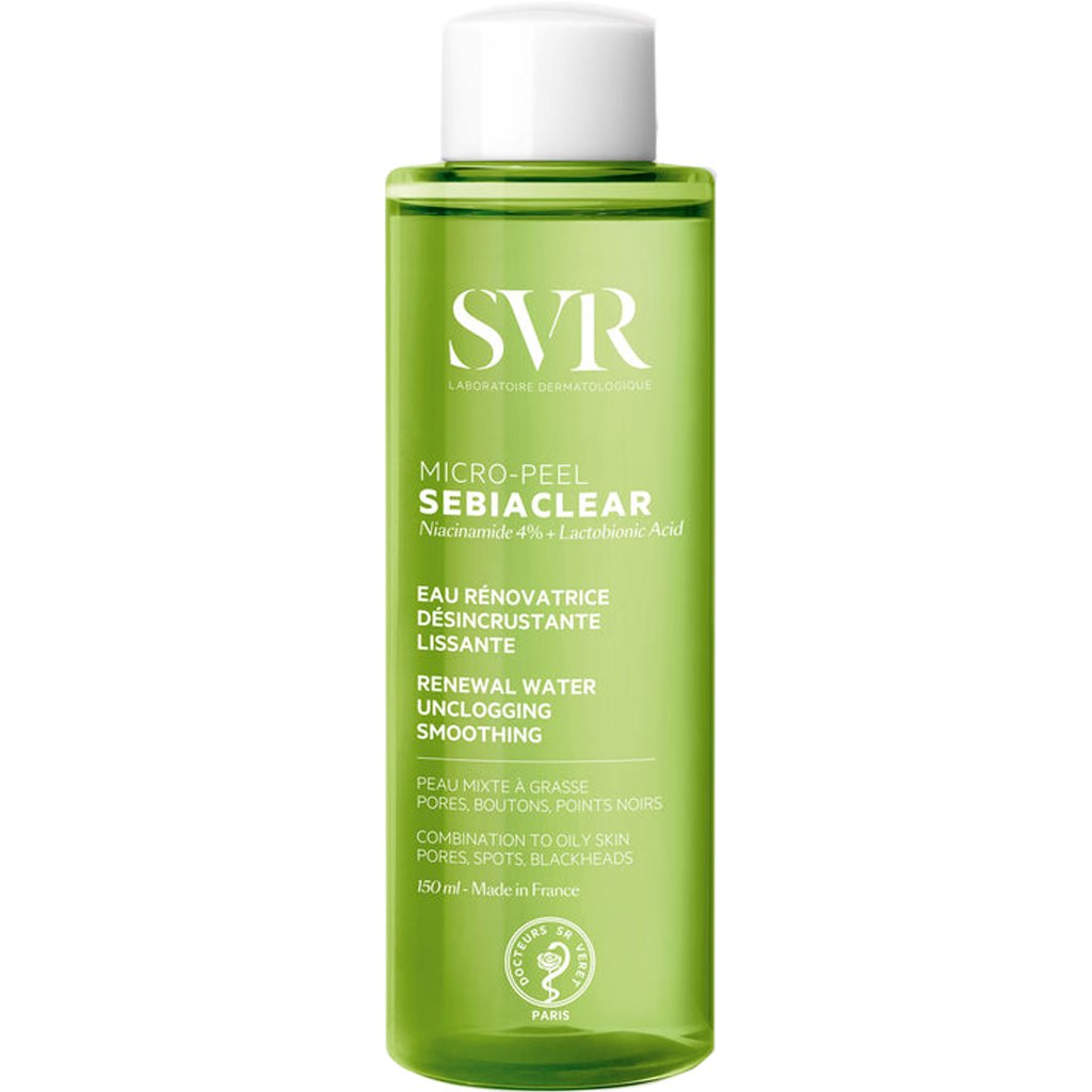 SVR Sebiaclear Micro-Peel Renewal Water Αναζωογονητική Λοσιόν Καθαρισμού Προσώπου Ιδανική για Μεικτές & Λιπαρές Επιδερμίδες 150ml