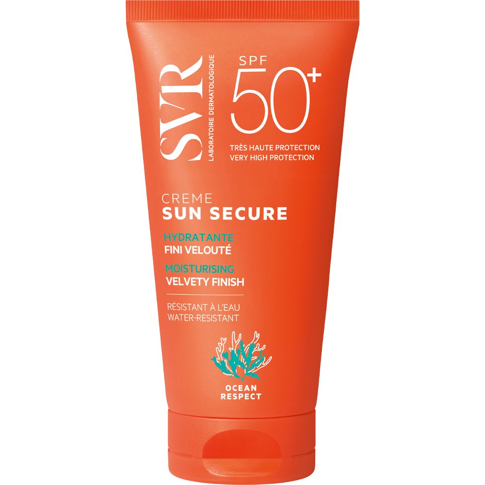 SVR Sun Secure Spf50+ Biodegradable Moisturising Velvety Finish Cream Βελούδινη Αντηλιακή Κρέμα Προσώπου Πολύ Υψηλής Προστασίας για Βαθιά Ενυδάτωση & Προστασία 50ml