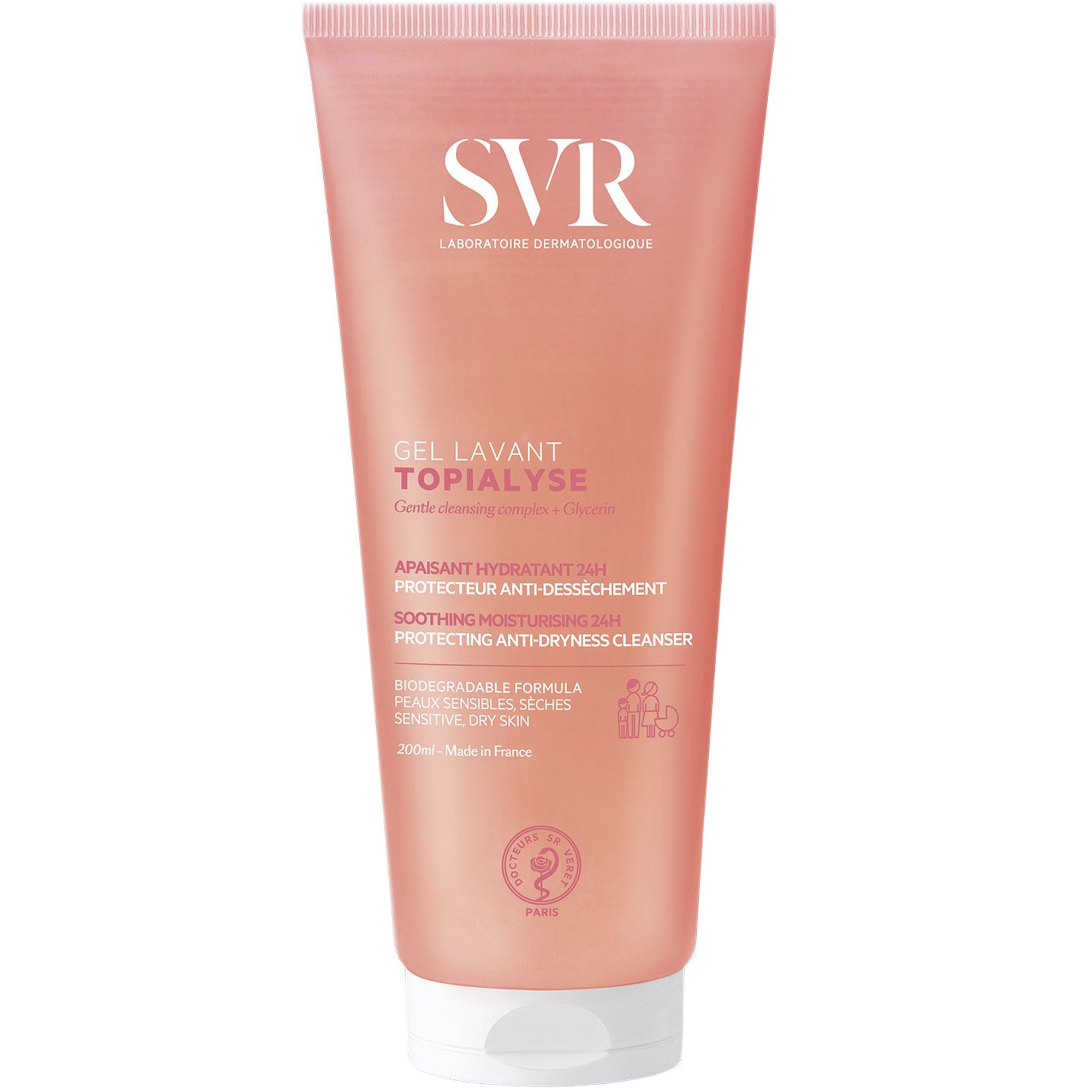 SVR Topialyse Protecting Anti-Dryness Cleanser Gel Τζελ Καθαρισμού Προσώπου & Σώματος για Ατοπικό, Ξηρό & Ευαίσθητο Δέρμα 200ml