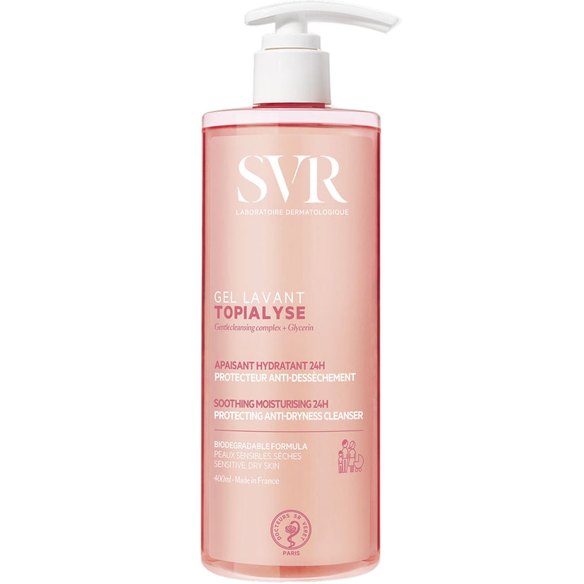 SVR Topialyse Lavant Protecting Anti-Dryness Cleanser Gel Τζελ Καθαρισμού Προσώπου & Σώματος για Ατοπικό, Ξηρό & Ευαίσθητο Δέρμα με Αντλία 400ml