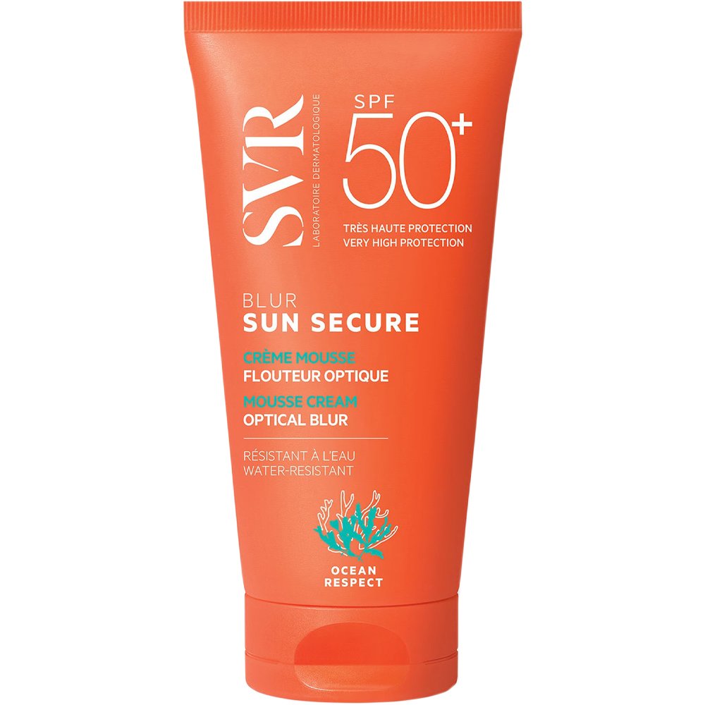 SVR Sun Secure Spf50+ Blur Mousse Cream Αντηλιακή Κρέμα Προσώπου Πολύ Υψηλής Προστασίας με Άρωμα, Ειδική Αφρώδη Υφή & Ματ Αποτέλεσμα 50ml