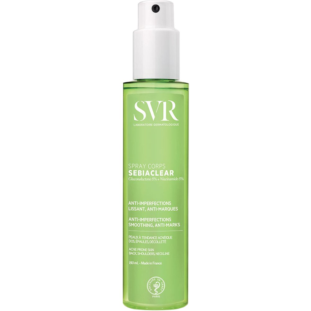 SVR Sebiaclear Corps Anti-Imperfections & Marks Spray Σπρέι Σώματος για την Αντιμετώπιση της Ακμής σε Πλάτη, Ώμους & Ντεκολτέ με 8% Γλυκονολακτόνη & 5% Νιασιναμίδη 150ml