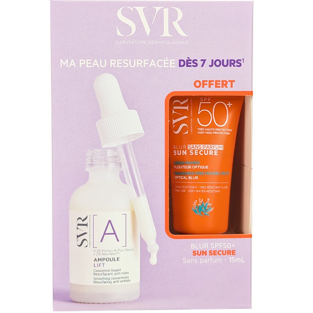 SVR Promo [A] Ampoule Lift Retinol Anti-Wrinkle Smoothing Serum 30ml & Δώρο Sun Secure Spf50+ Blur Fragrance Free Mousse Cream 15ml