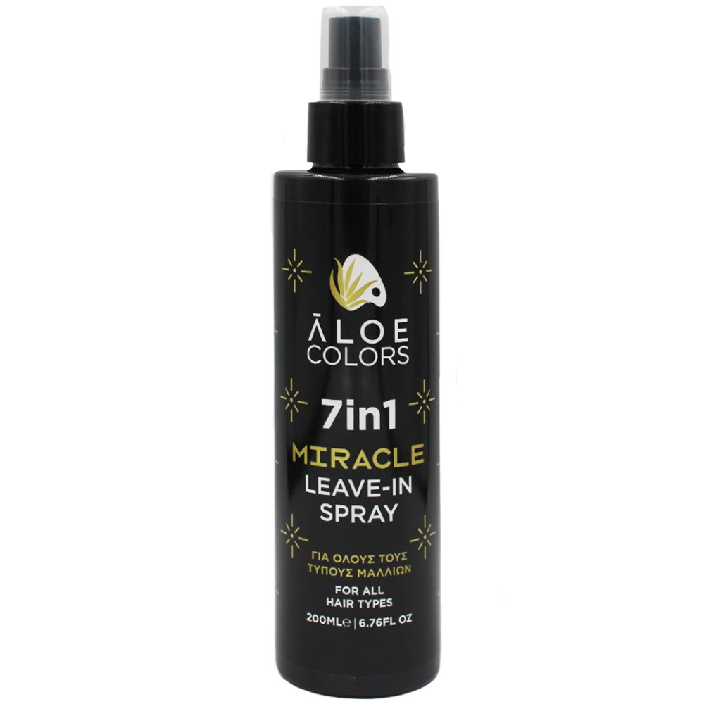 Aloe Colors Aloe Colors 7in1 Miracle Leave in Spray Σπρέι Μαλλιών που Χαρίζει Θερμοπροστασία, Anti-frizz, Επανόρθωση, Ενυδάτωση, Θρέψη, Λάμψη & Εύκολο Ξεμπέρδεμα σε μία Μόνο Κίνηση 200ml