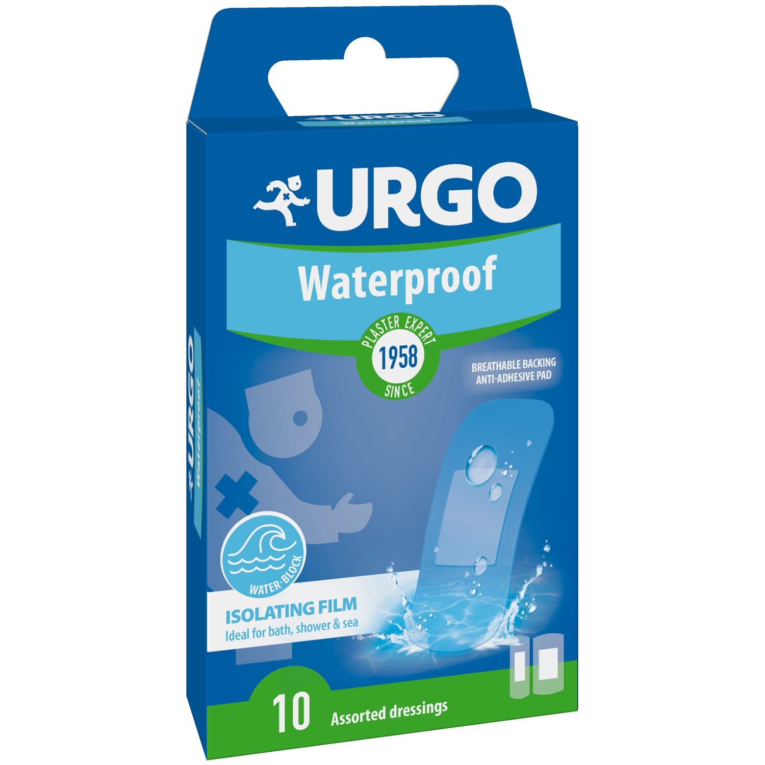 Urgo Waterproof Pads Αντισηπτικά, Αδιάβροχα Αυτοκόλλητα Επιθέματα που Προστατεύουν την Πληγή από το Νερό & τα Βακτήρια 10 Τεμάχια