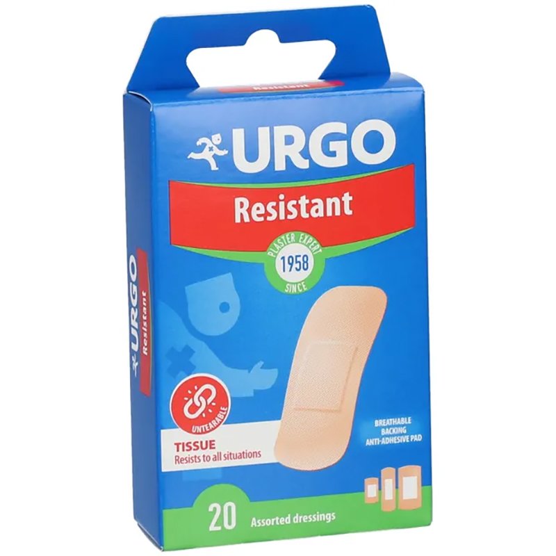 Urgo Resistant Pads Αντισηπτικά Αυτοκόλλητα Επιθέματα Πολύ Ανθεκτικά σε Κάθε Περίσταση 20 Τεμάχια