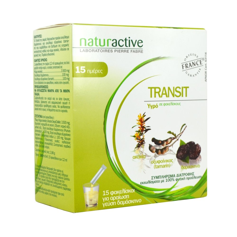 Naturactive Transit Συμβάλλει στη Βελτίωση της εντερικής κινητικότητας 15 sticks