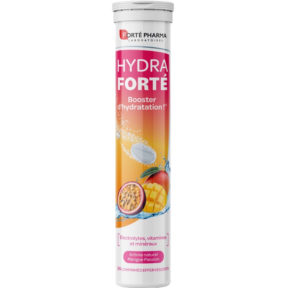 FORTE PHARMA Forte Pharma Hydra Forte Mango – Passion Fruit Συμπλήρωμα Διατροφής Ηλεκτρολυτών, Βιταμινών & Μετάλλων για Ενυδάτωση σε Καθημερινή Βάση με Γεύση Mango – Passion Fruit 24 Effer.tabs