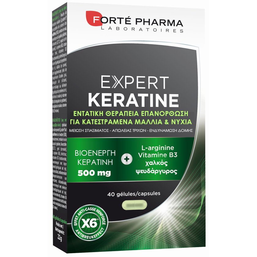 Forte Pharma Expert Keratine Συμπλήρωμα Διατροφής για 6 Φορές Λιγότερο Σπάσιμο στα Εύθραυστα Ταλαιπωρημένα Μαλλιά 40Caps