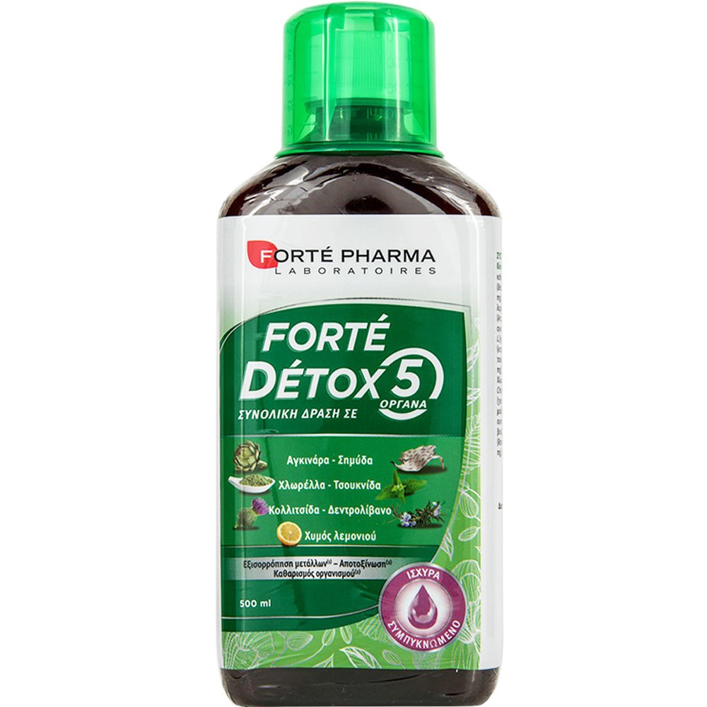 FORTE PHARMA Forte Pharma Forte Detox 5 Organs Συμπλήρωμα Διατροφής Εκχυλίσματος Βοτάνων, Φρούτων & Φυτών για Αποτοξίνωση 5 Ζωτικών Οργάνων του Οργανισμού 500ml