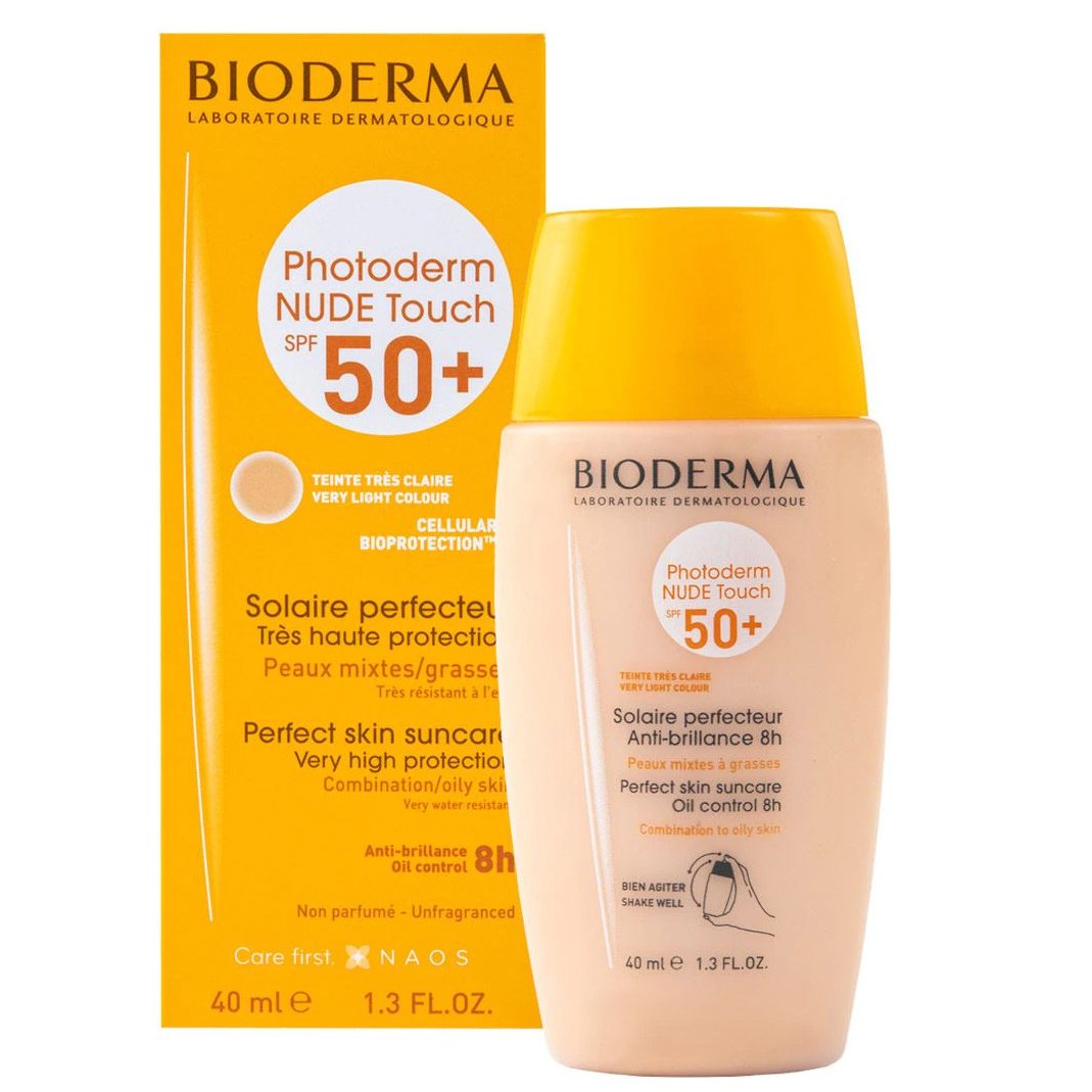 Bioderma Photoderm Nude Touch Very Light Colour Spf50+ Λεπτόρευστη Αντηλιακή Κρέμα Προσώπου με Χρώμα Πολύ Υψηλής Προστασίας 40ml