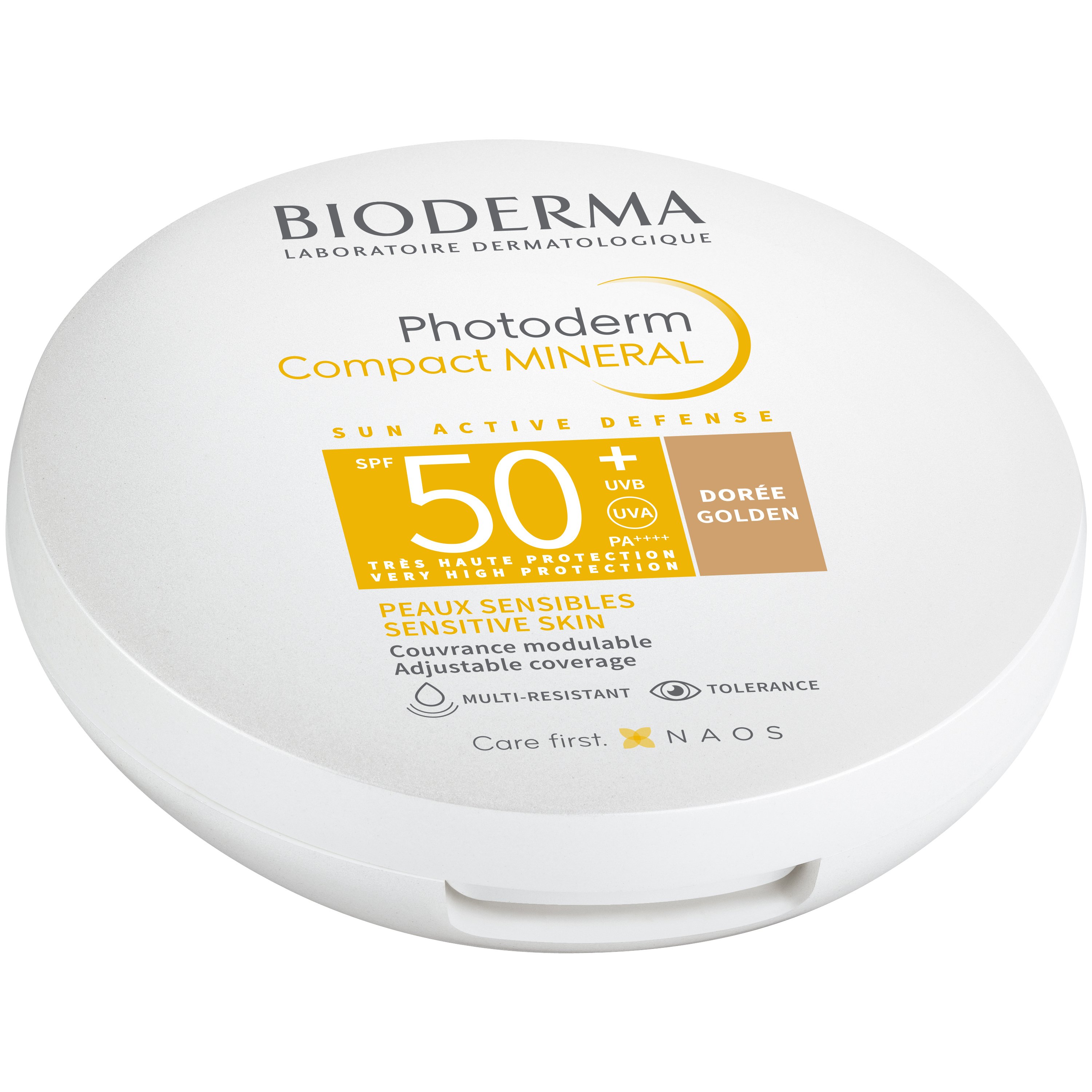 Bioderma Photoderm Compact Mineral Adjustable Coverage for Sensitive Skin Spf50+ Πούδρα Πολύ Υψηλής Αντηλιακής Προστασίας για Ομοιόμορφο Αποτέλεσμα 10g – Golden