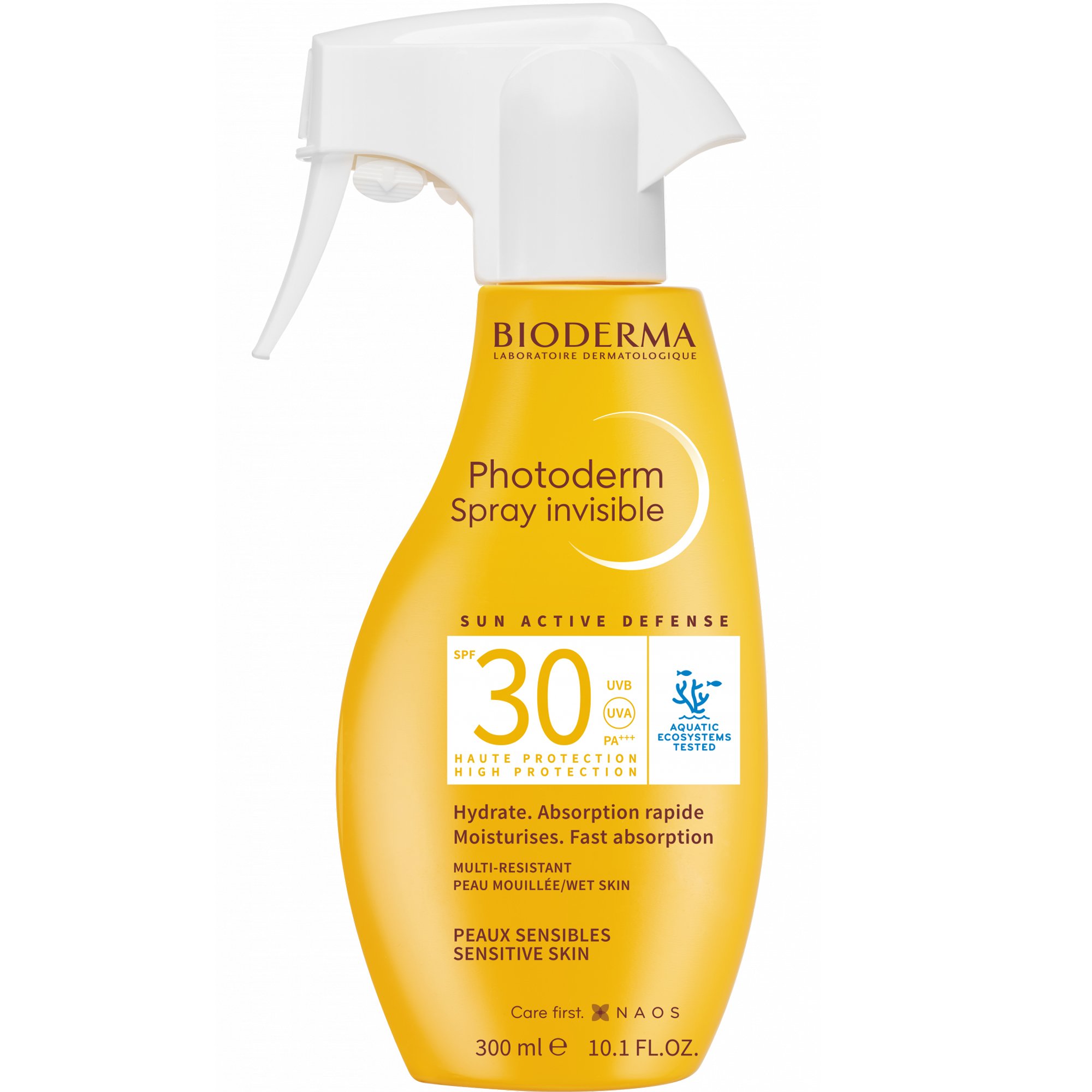 Bioderma Photoderm Sun Active Defense Spf30 Invisible Spray Αντηλιακό Spray Προσώπου - Σώματος Υψηλής Προστασίας για Ευαίσθητο Δέρμα με Ενυδατική Δράση & Αόρατο Αποτέλεσμα Χωρίς Λευκά Ίχνη 300ml