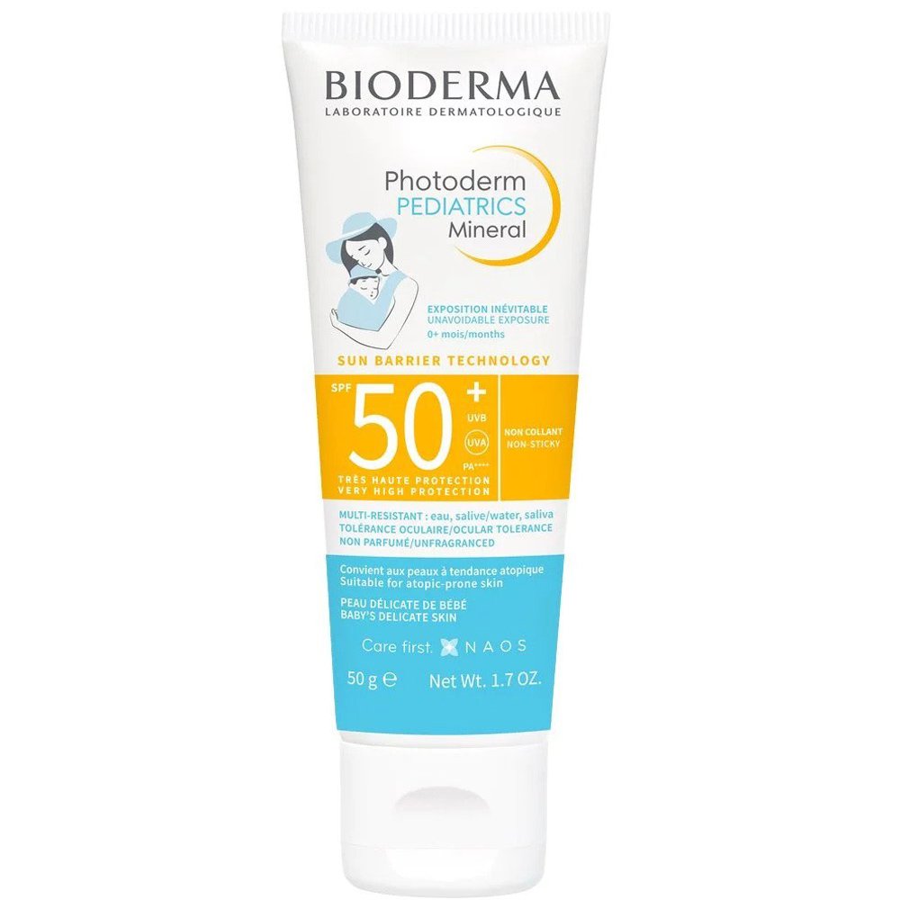 Bioderma Bioderma Photoderm Pediatrics Mineral Spf50+ Αντιηλιακό Γαλάκτωμα Προσώπου & Σώματος για Μωρά Πολύ Υψηλής Προστασίας Κατάλληλο για το Ευαίσθητο Δέρμα 50g