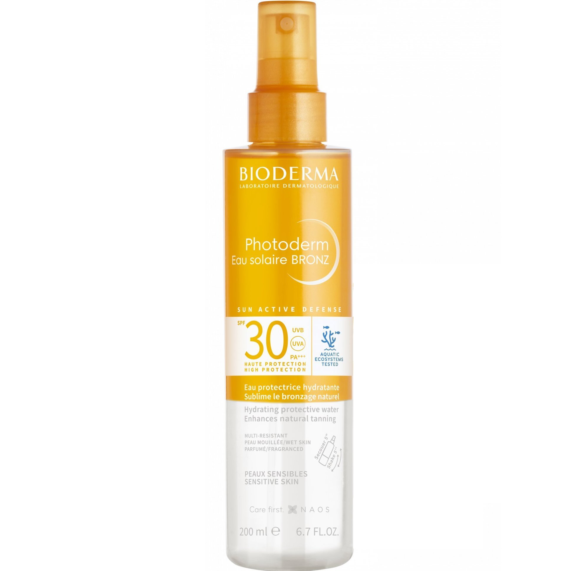 Bioderma Photoderm Eau Solaire Bronz Hydrating Protective Water Spf30 Αντηλιακό Νερό Υψηλής Προστασίας σε Spray για Πρόσωπο, Σώμα & Μαλλιά 200ml