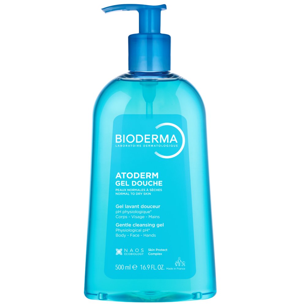 Bioderma Bioderma Atoderm Douche Body, Face & Hands Cleansing Gel Αφρόλουτρο για Σώμα, Πρόσωπο & Χέρια για Ξηρή & Ευαίσθητη Επιδερμίδα 500ml