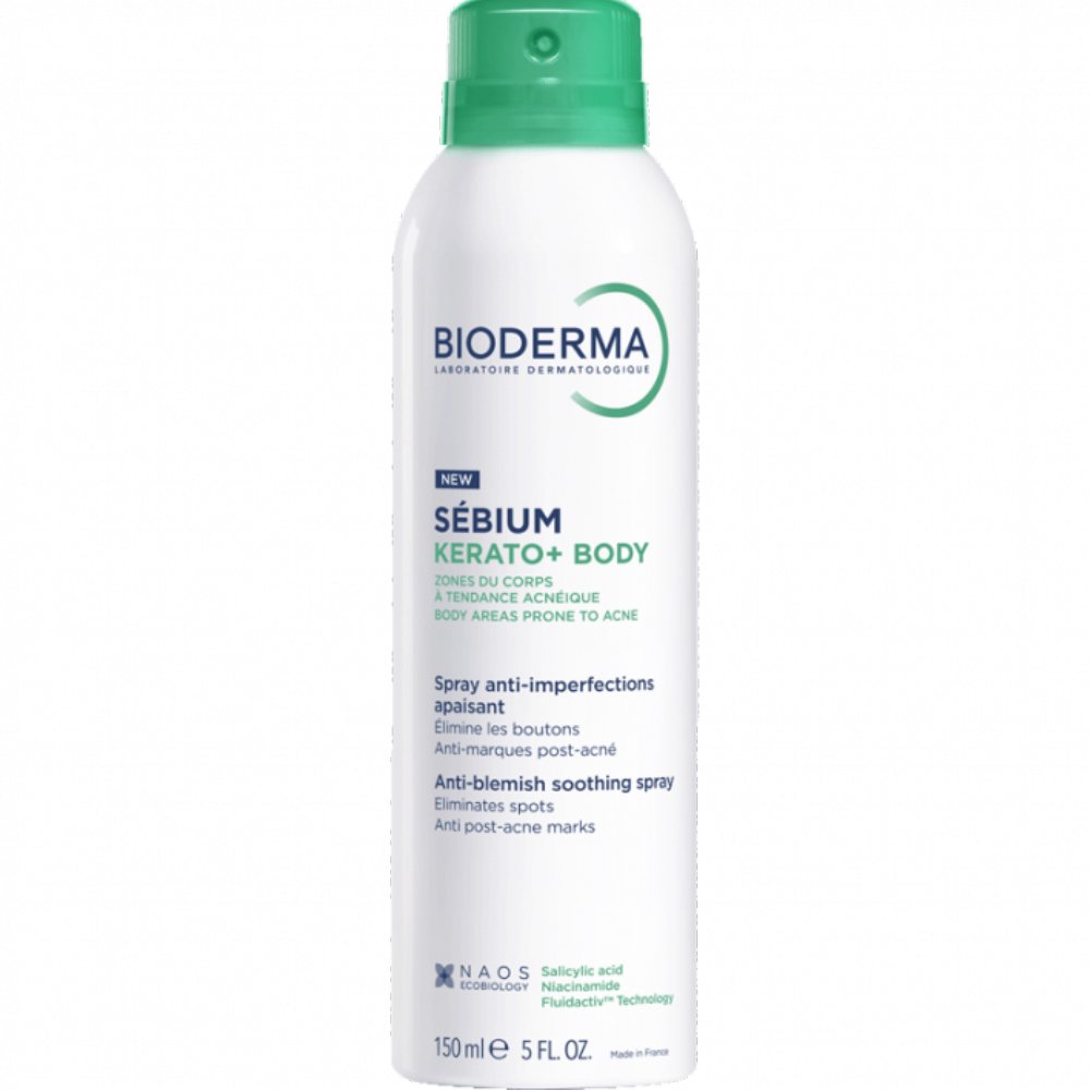 Bioderma Sebium Kerato+ Anti-Blemish Soothing Body Spray 150ml,Καταπραϋντικό Σπρέι Σώματος για Ατέλειες, Κοκκινίλες & Σημάδια